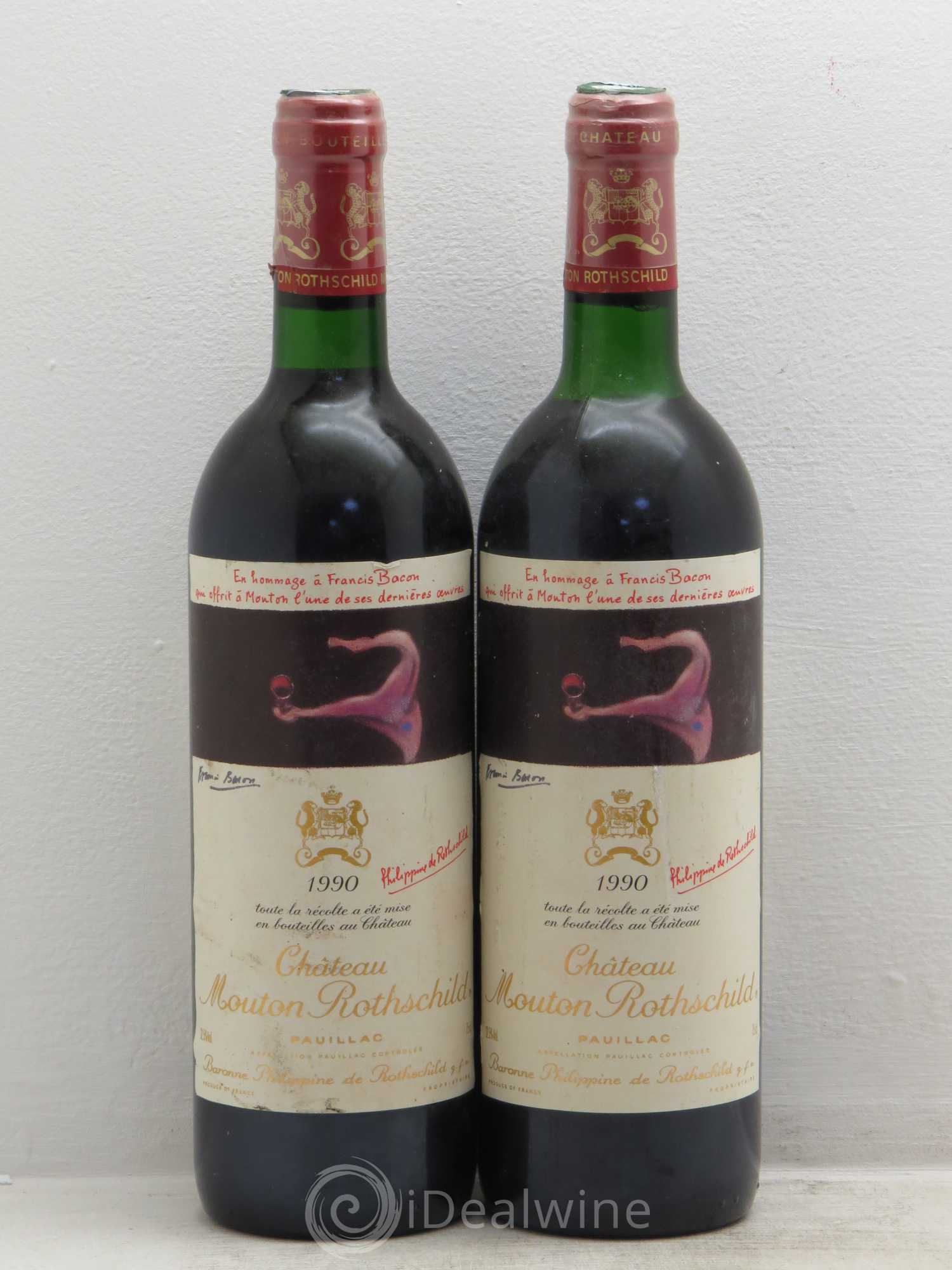 Château Mouton Rothschild 1er Grand Cru Classé 1990 - Lot de 2 bouteilles - 0