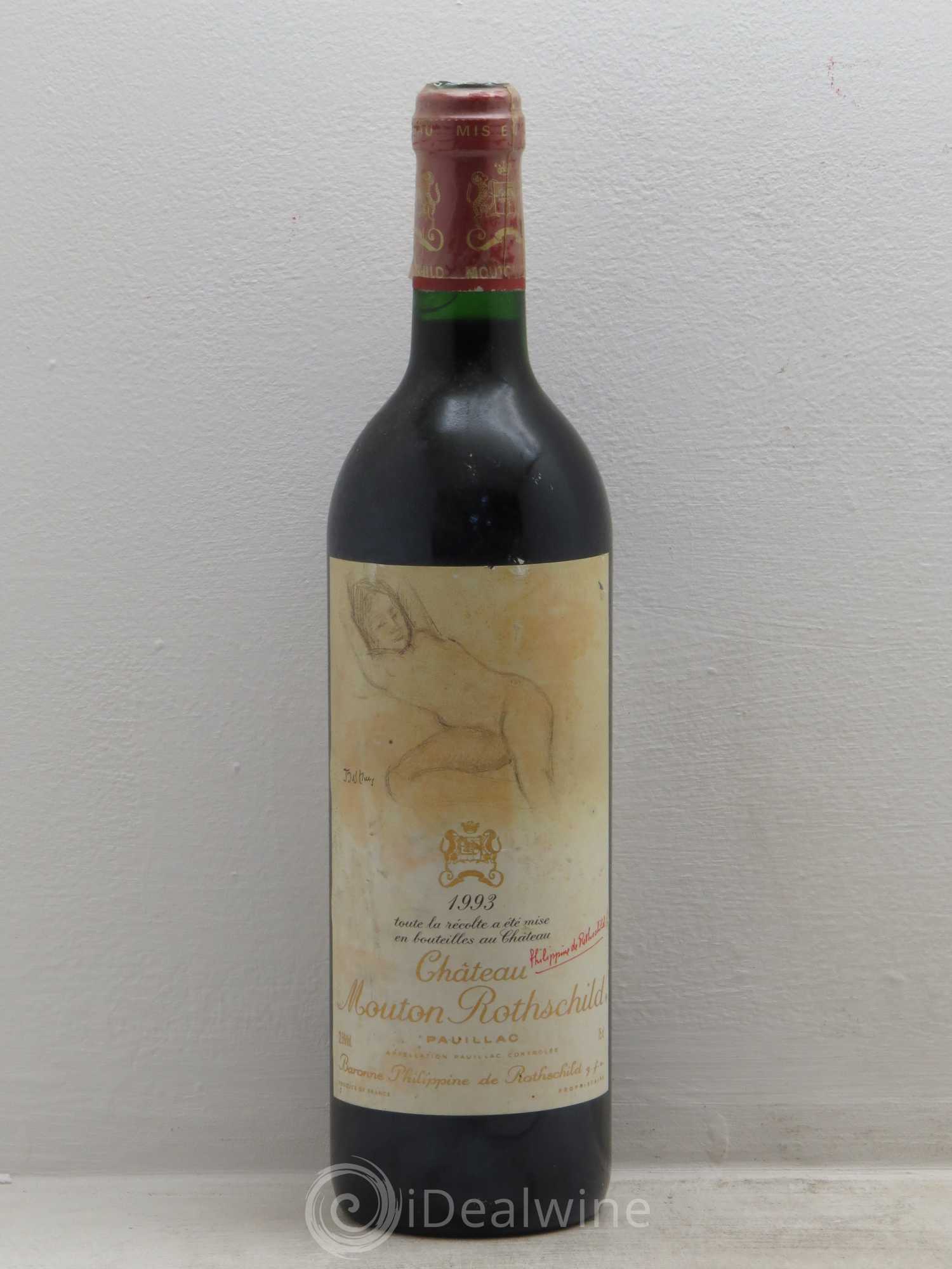 Château Mouton Rothschild 1er Grand Cru Classé 1993 - Lot de 1 bouteille - 0