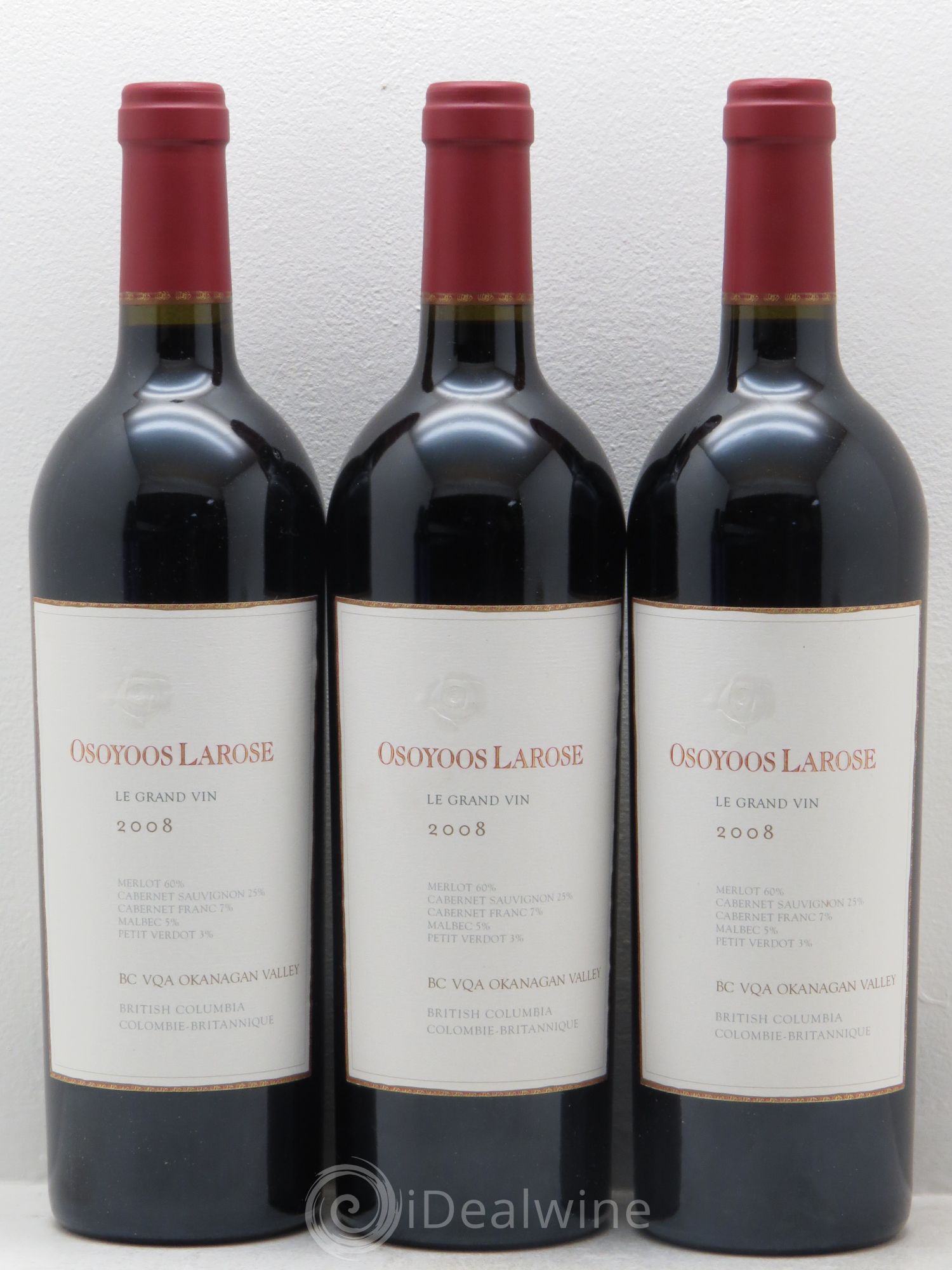 Canada Osoyoos Larose Le Grand Vin Okanagan Valley 2008 - Posten von 3 Flaschen - 0