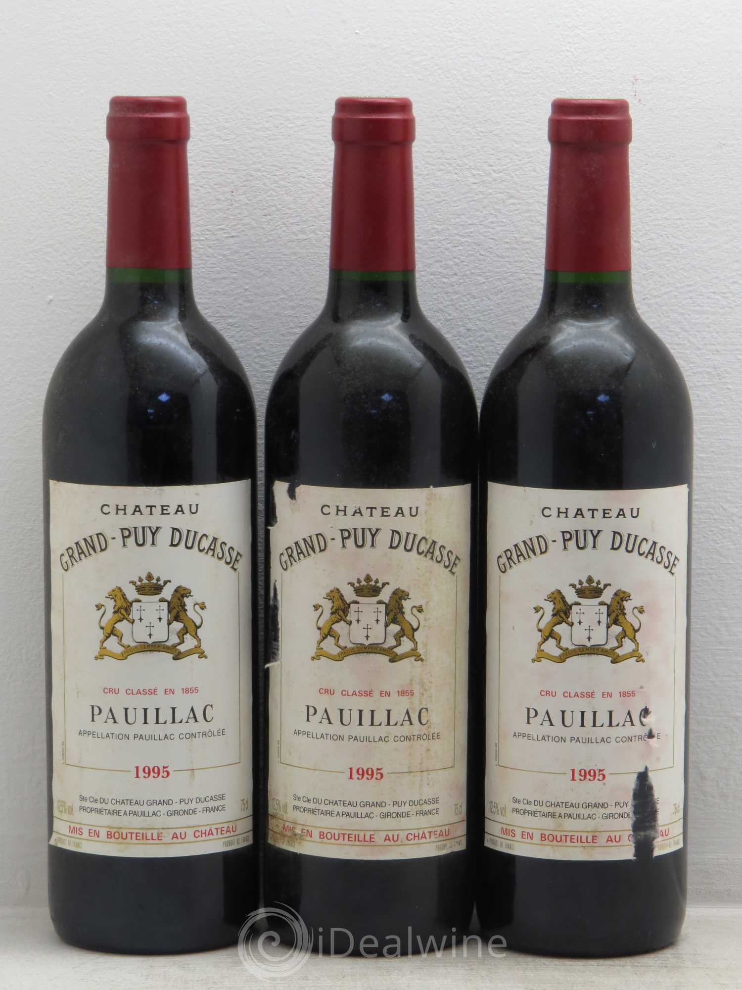 Château Grand Puy Ducasse 5ème Grand Cru Classé 1995 - Lot de 3 bouteilles - 0