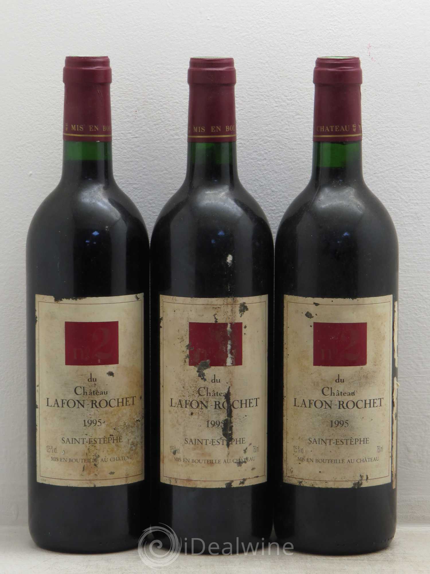 Château Saint-Estèphe n°2 de lafon rochet 1995 - Posten von 3 Flaschen - 0