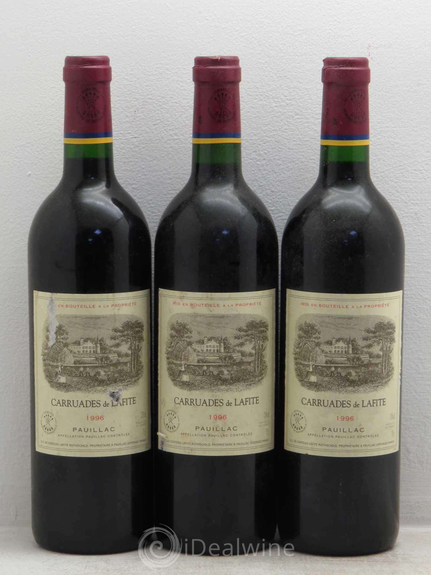 Carruades de Lafite Rothschild Second Vin 1996 - Lot de 3 bouteilles - 0