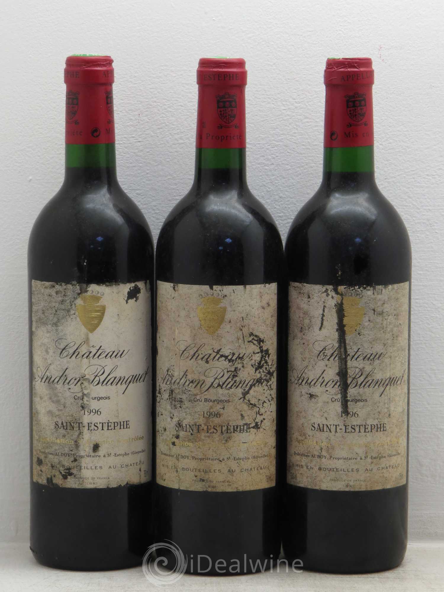 Château Saint-Estèphe andron blanquet 1996 - Posten von 3 Flaschen - 0