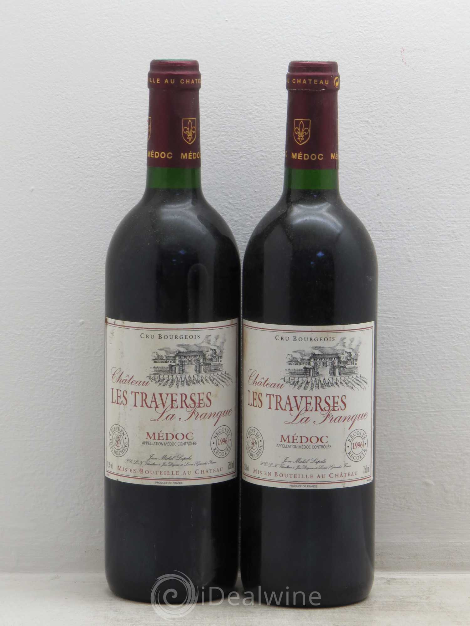 Médoc chateau des traverses la franque 1996 - Posten von 2 Flaschen - 0