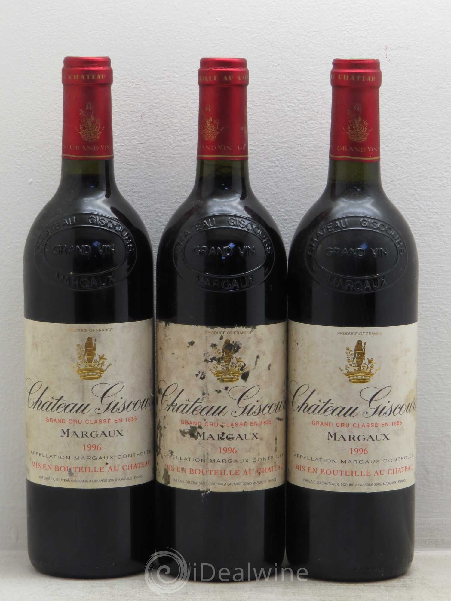 Château Giscours 3ème Grand Cru Classé 1996 - Lot de 3 bouteilles - 0