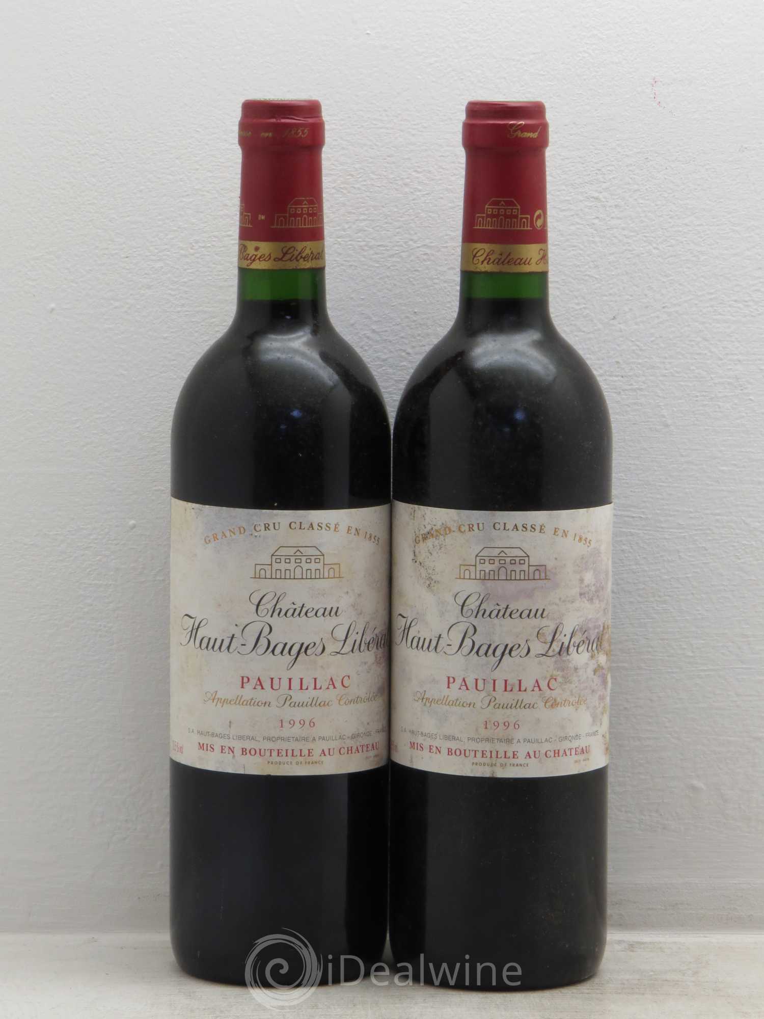 Château Haut Bages Libéral 5ème Grand Cru Classé 1996 - Lot de 2 bouteilles - 0