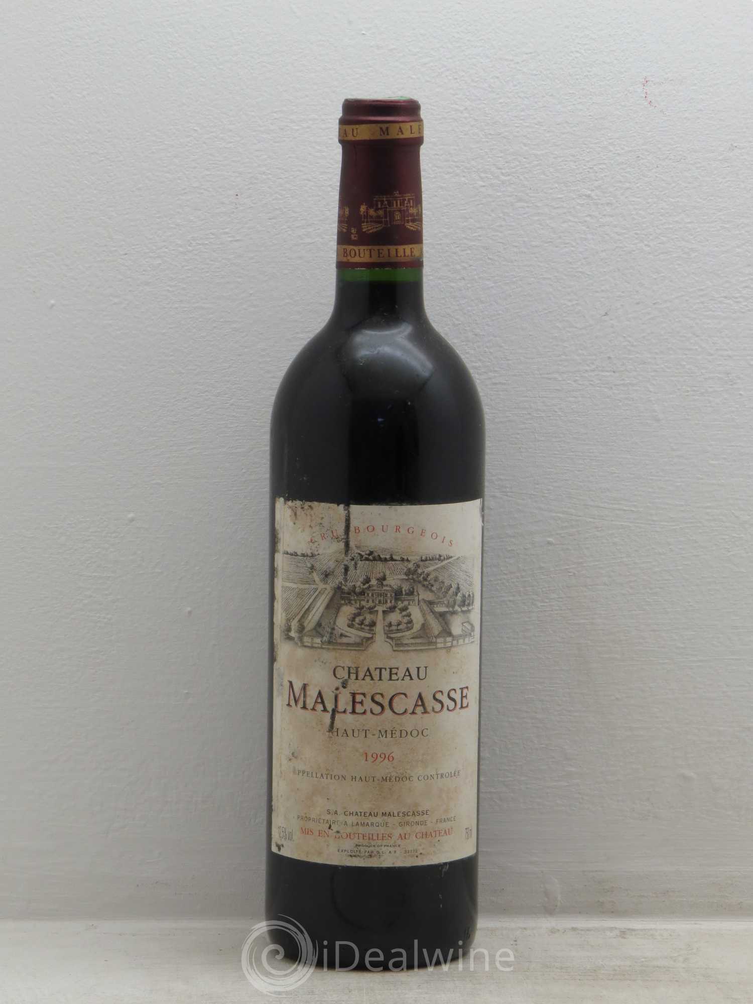 Château Malescasse Cru Bourgeois Exceptionnel 1996 - Lot de 1 bouteille - 0