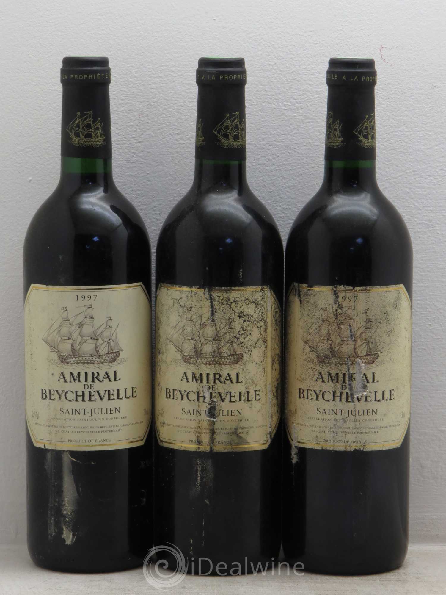 Amiral de Beychevelle Second Vin 1997 - Lot de 3 bouteilles - 0
