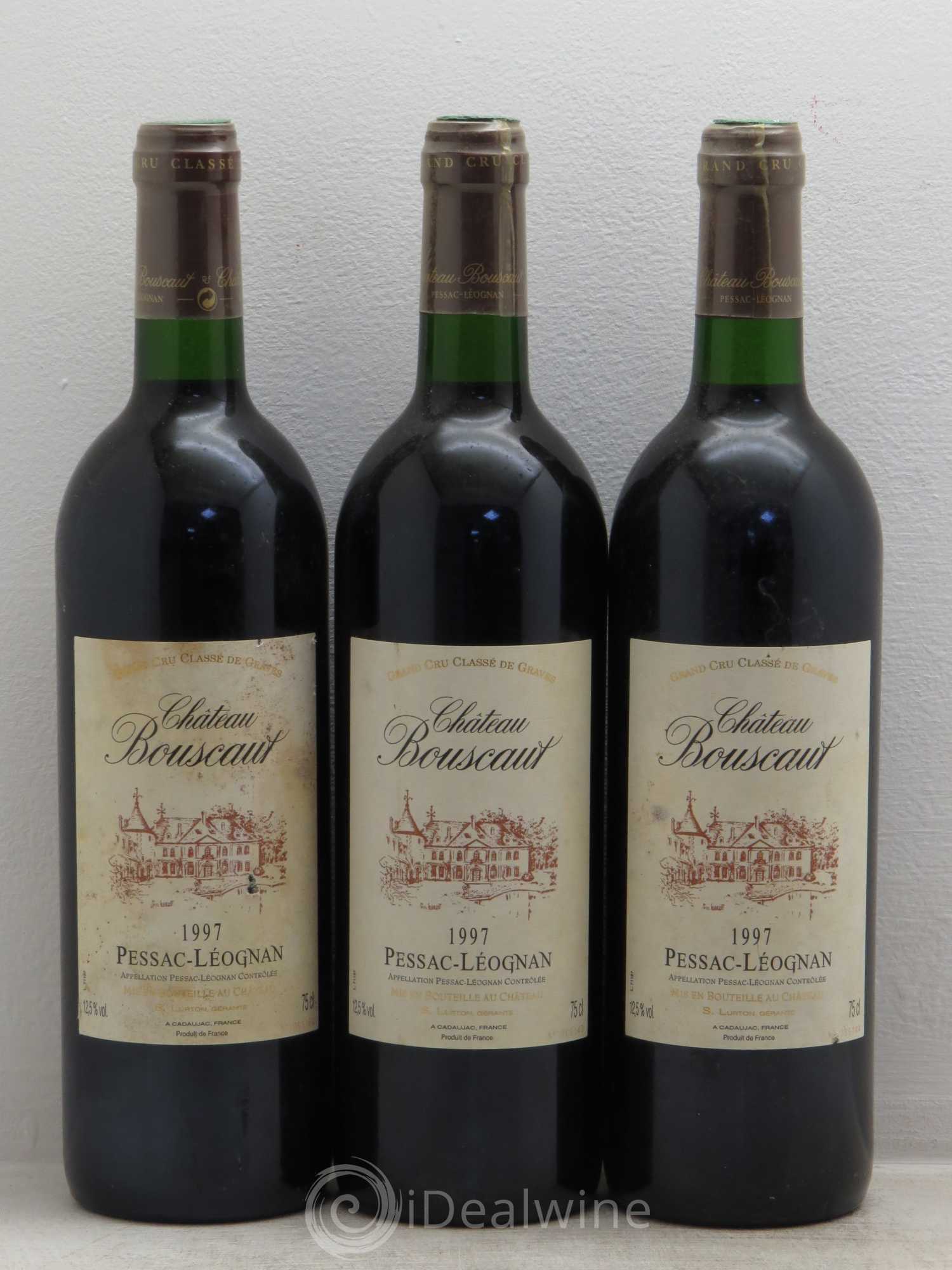 Château Bouscaut Cru Classé de Graves 1997 - Lot de 3 bouteilles - 0