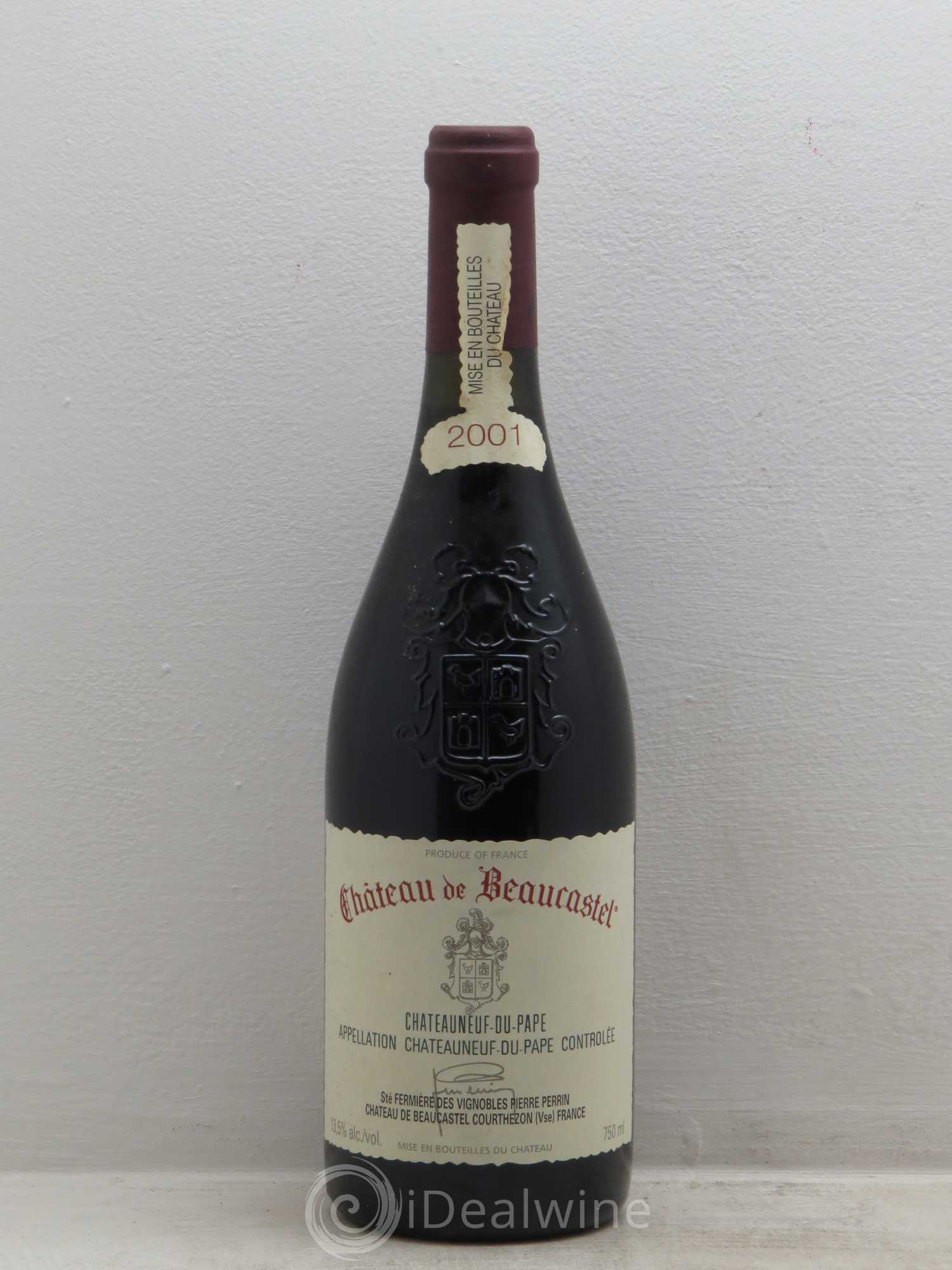 Châteauneuf-du-Pape Château de Beaucastel Famille Perrin 2001 - Lot de 6 bouteilles - 0