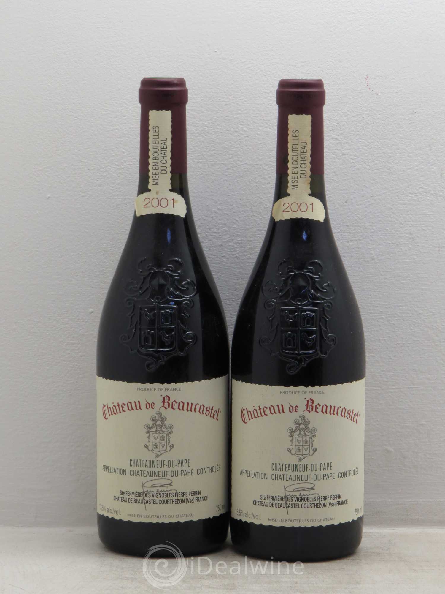 Châteauneuf-du-Pape Château de Beaucastel Famille Perrin 2001 - Lot de 2 bouteilles - 0