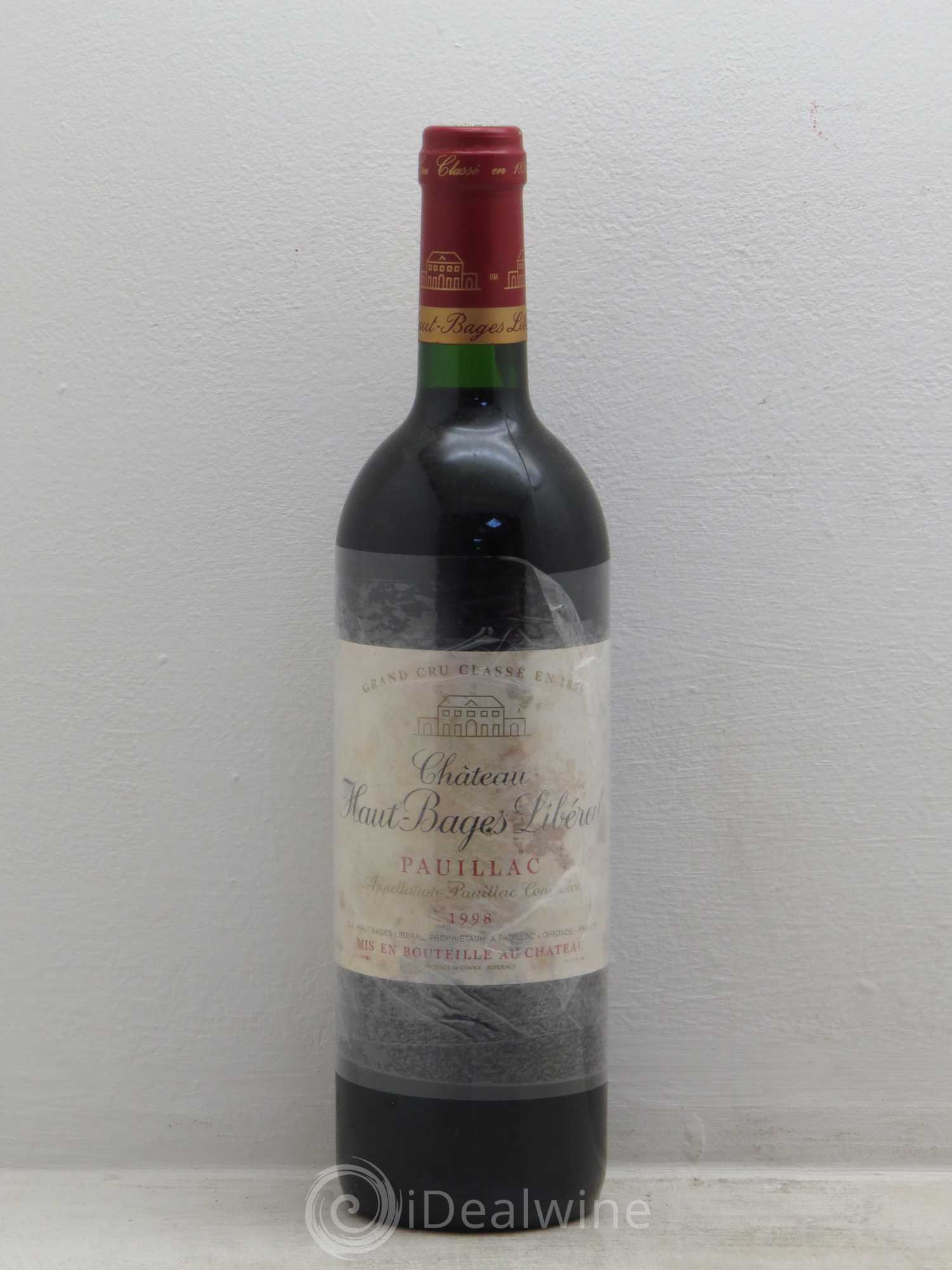 Château Haut Bages Libéral 5ème Grand Cru Classé 1998 - Lot de 1 bouteille - 0