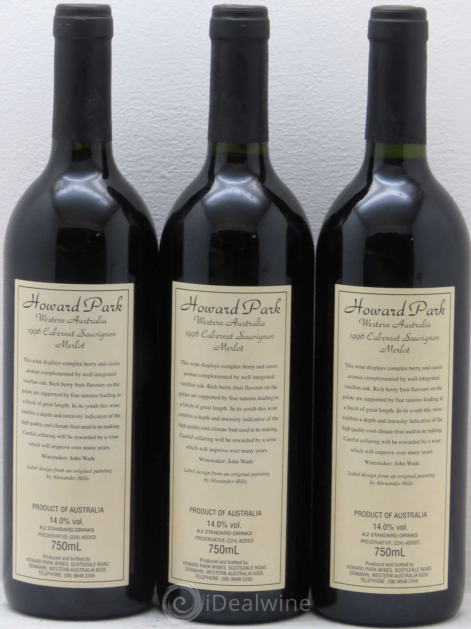 Vins Etrangers howard park cabernet sauvignon western australia 1996 - Posten von 3 Flaschen - 1