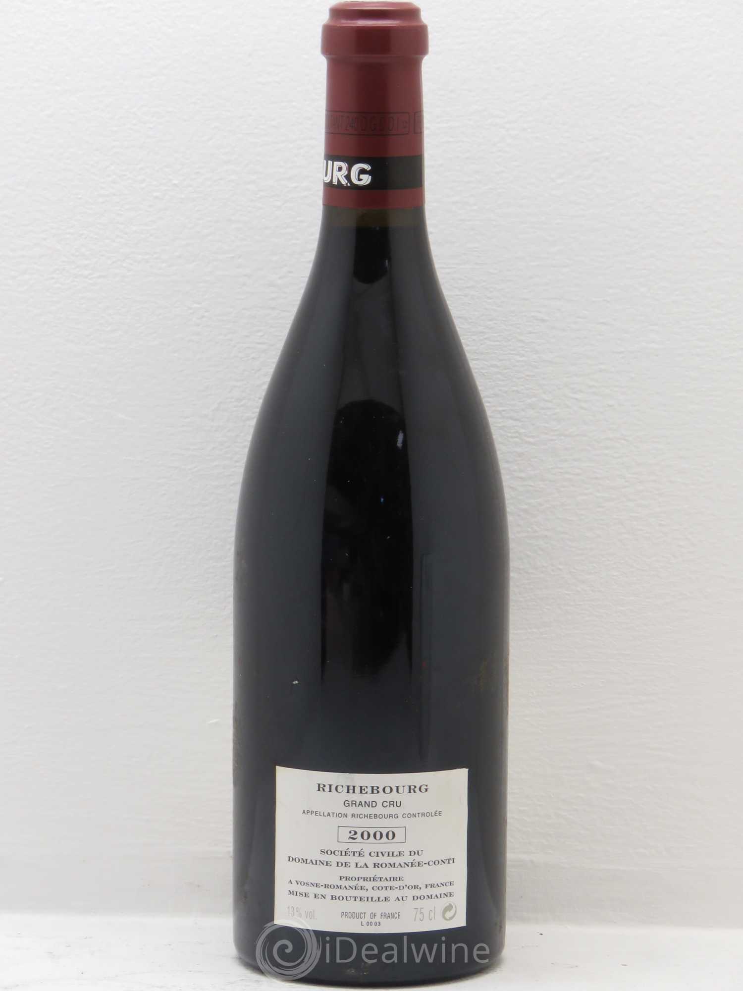 Richebourg Grand Cru Domaine de la Romanée-Conti 2000 - Lot de 1 bouteille - 1