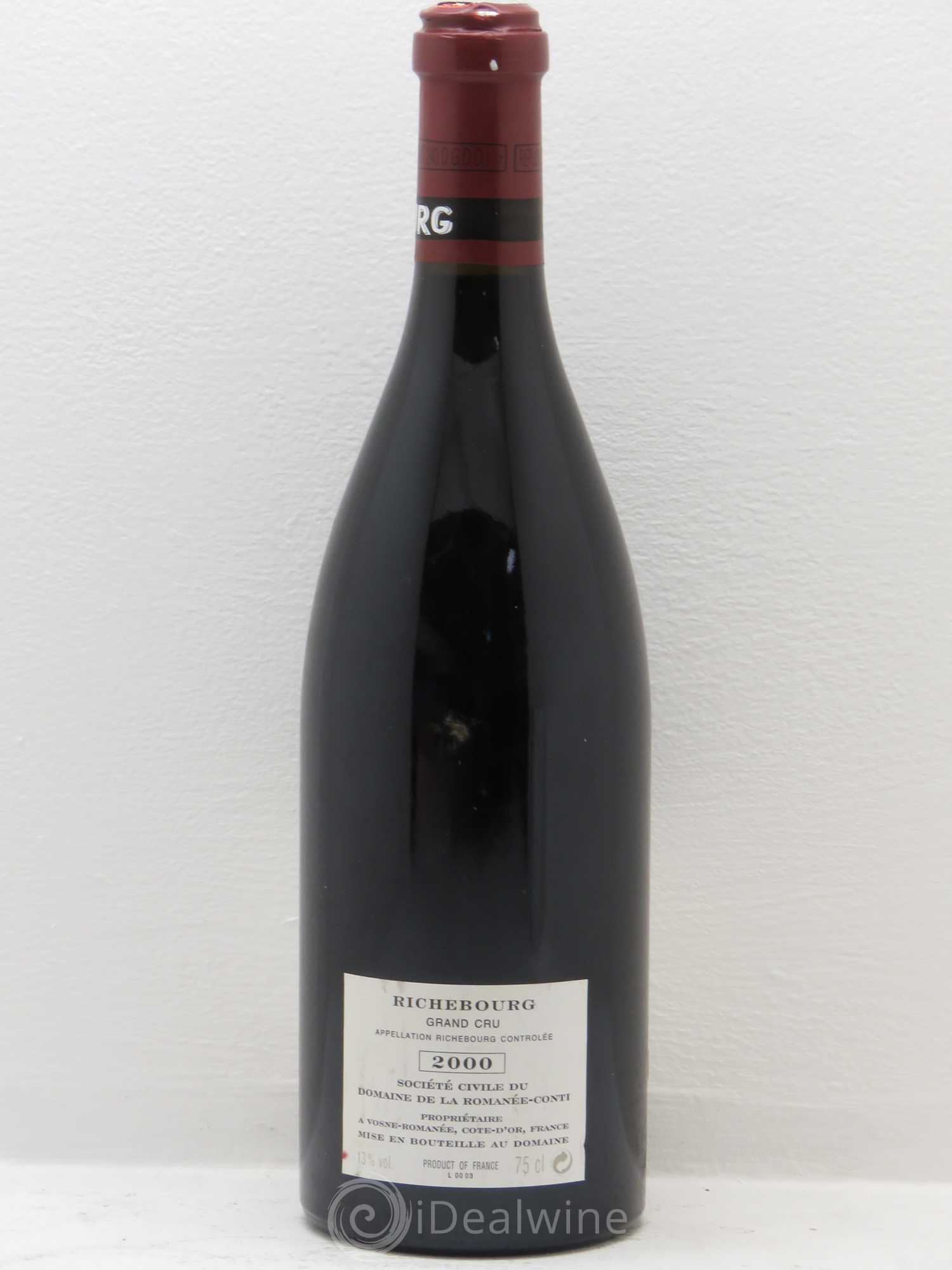 Richebourg Grand Cru Domaine de la Romanée-Conti 2000 - Lot de 1 bouteille - 1