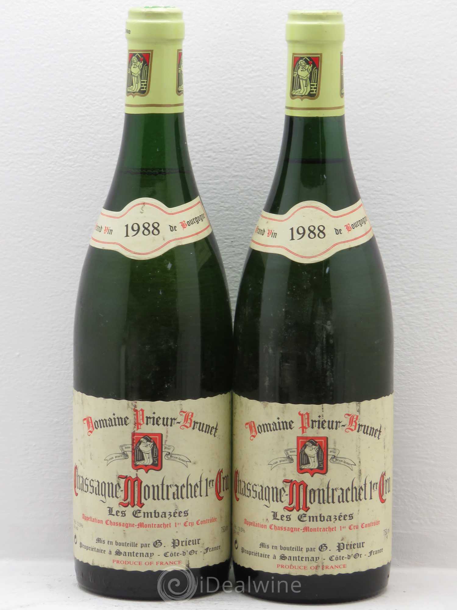 Chassagne-Montrachet 1er Cru Prieur brunet 1988 - Lotto di 2 bottiglie - 0
