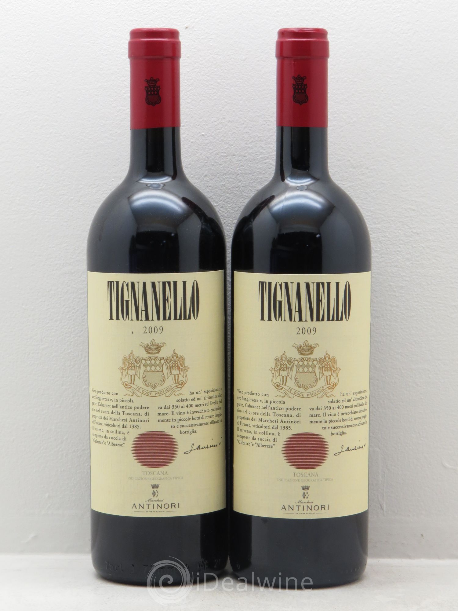 Toscana IGT Tignanello Tenuta Tignanello - Marchesi Antinori 2009 - Lot de 2 bouteilles - 0