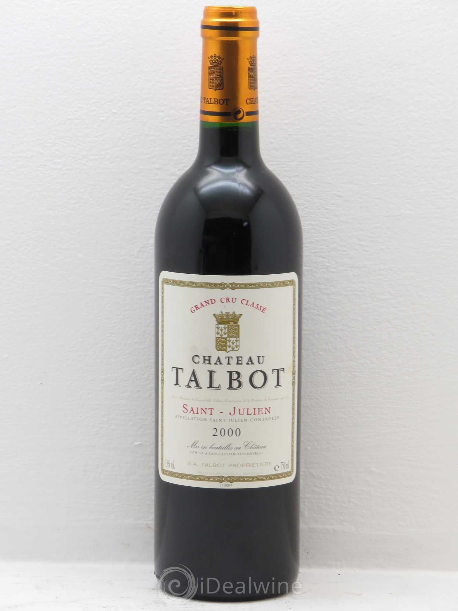 Château Talbot 4ème Grand Cru Classé 2000 - Lot de 1 bouteille - 0
