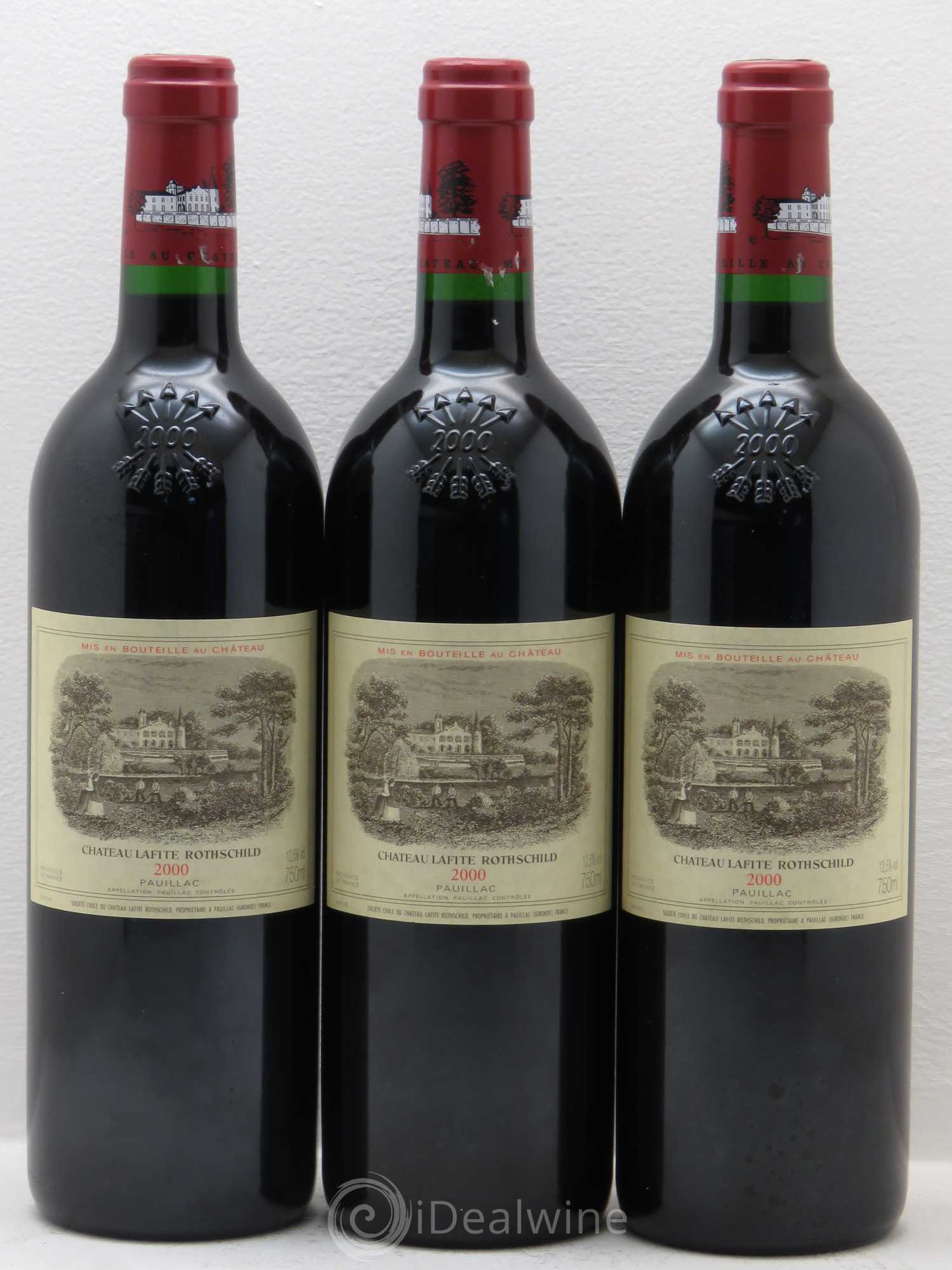 Château Lafite Rothschild 1er Grand Cru Classé 2000 - Lot de 3 bouteilles - 0