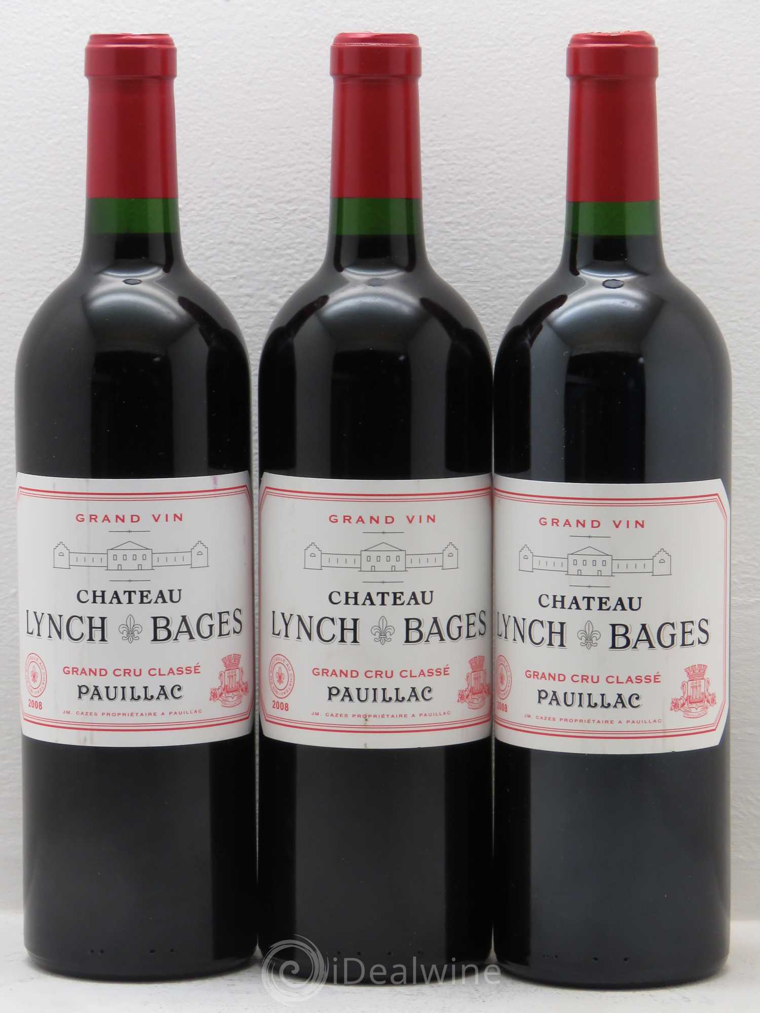 Château Lynch Bages 5ème Grand Cru Classé 2008 - Lot de 3 bouteilles - 0