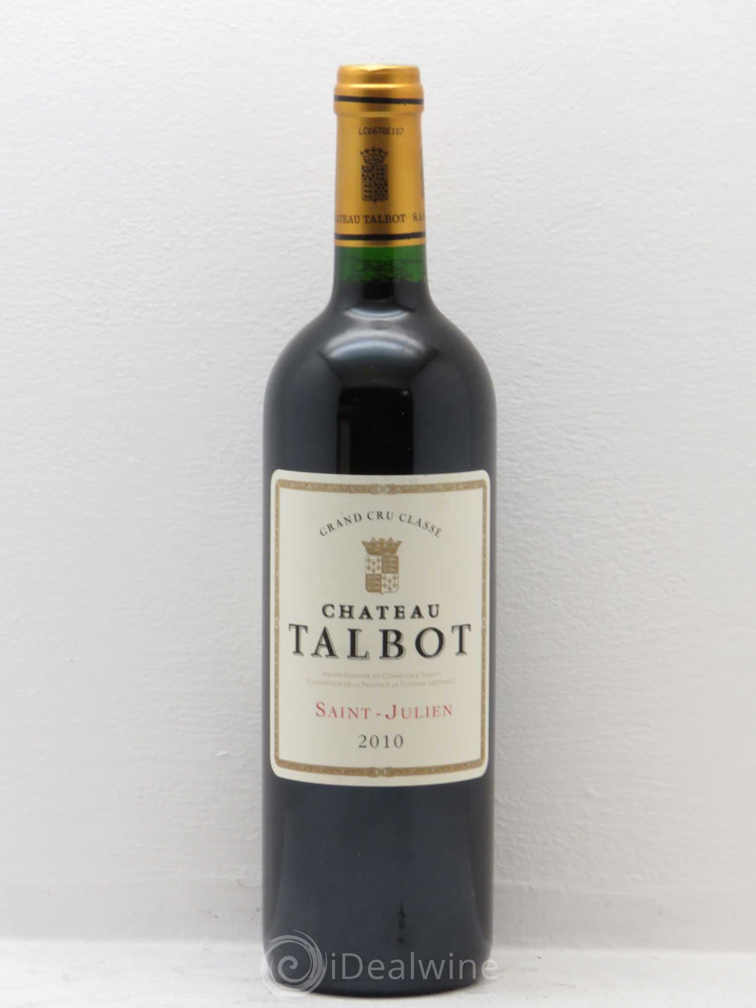 Château Talbot 4ème Grand Cru Classé 2010 - Lot de 1 bouteille - 0
