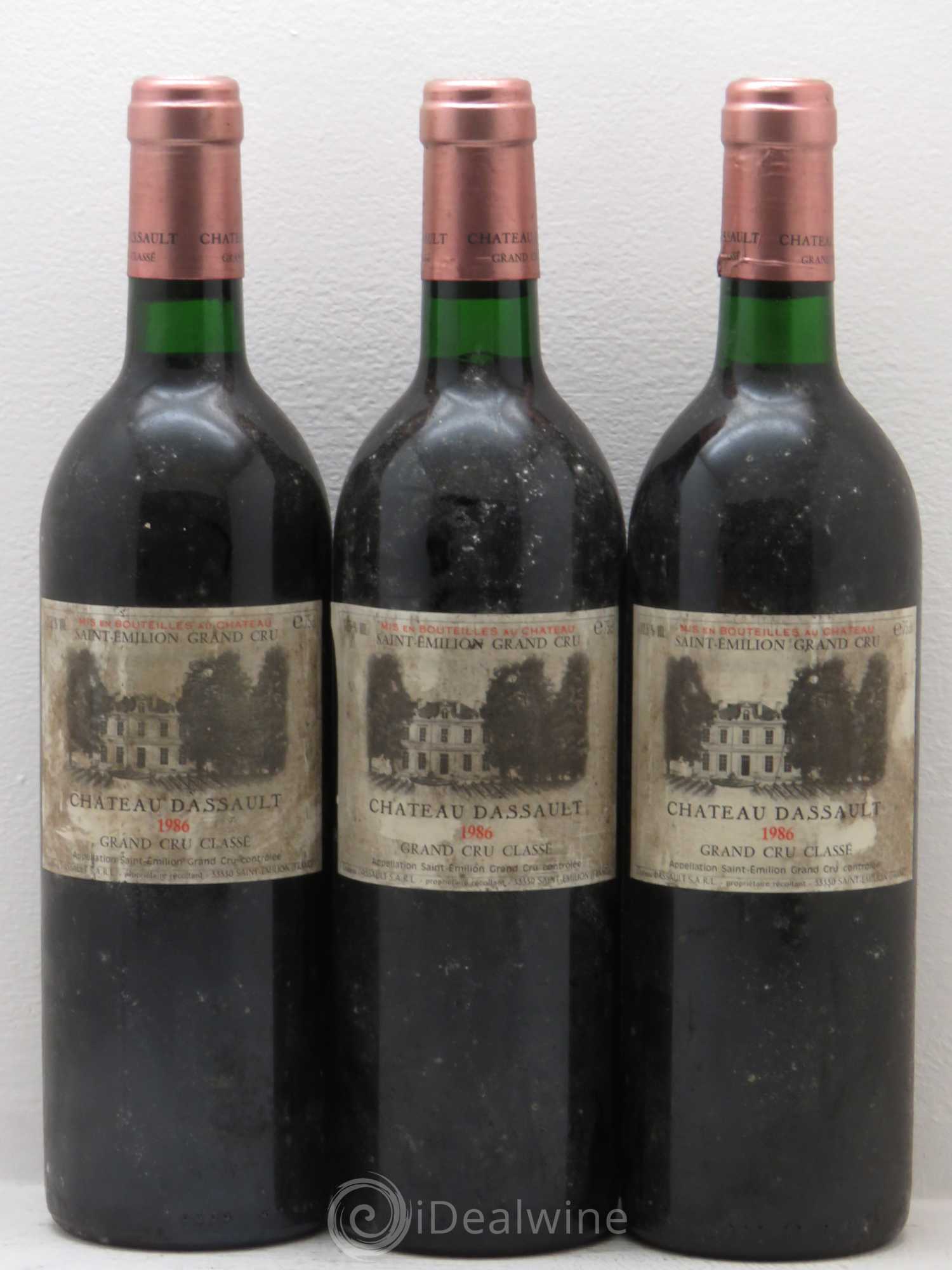 Château Dassault Grand Cru Classé 1986 - Lot de 3 bouteilles - 0