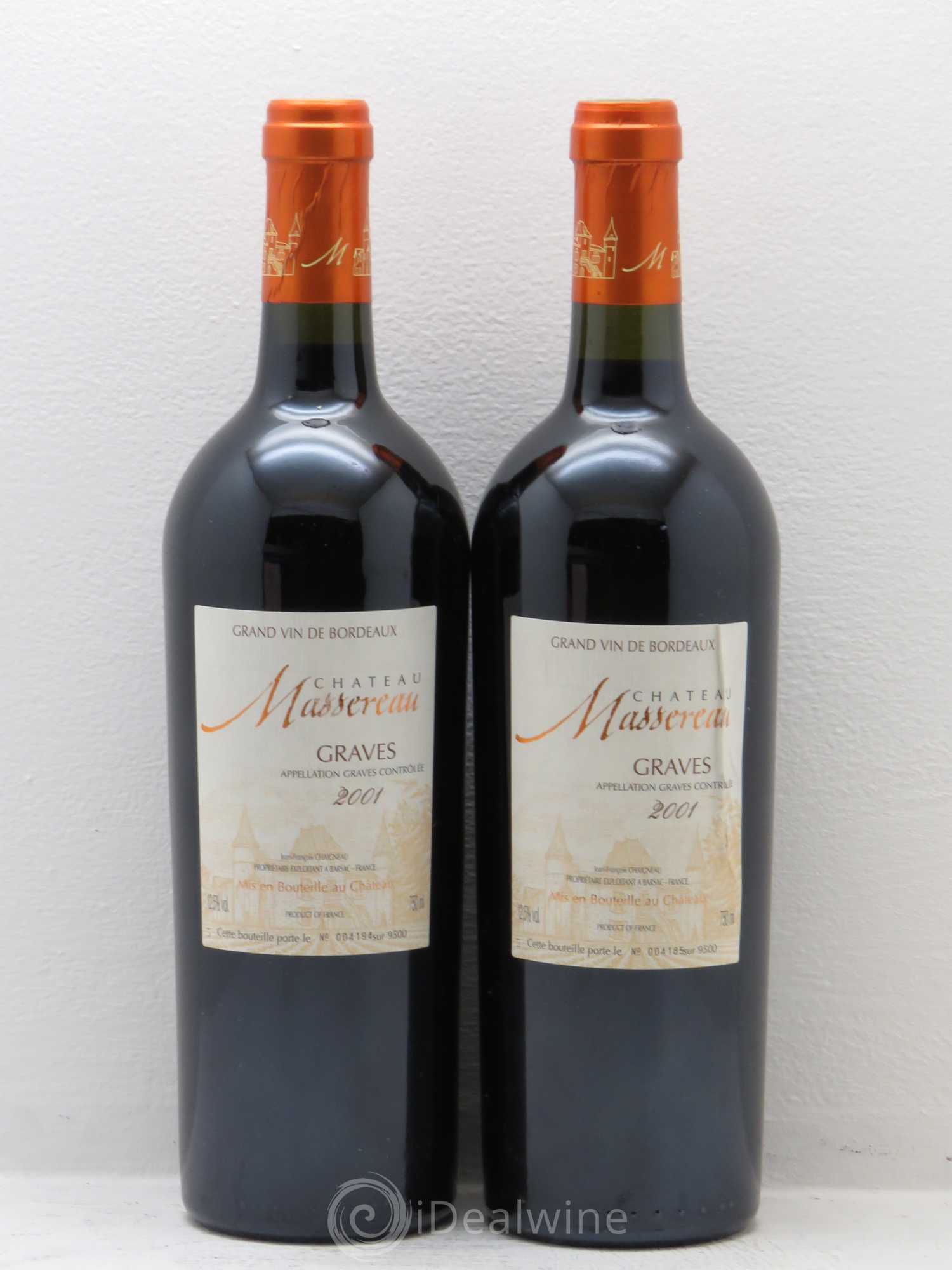 Graves massereau 2001 - Lot de 2 bouteilles - 0
