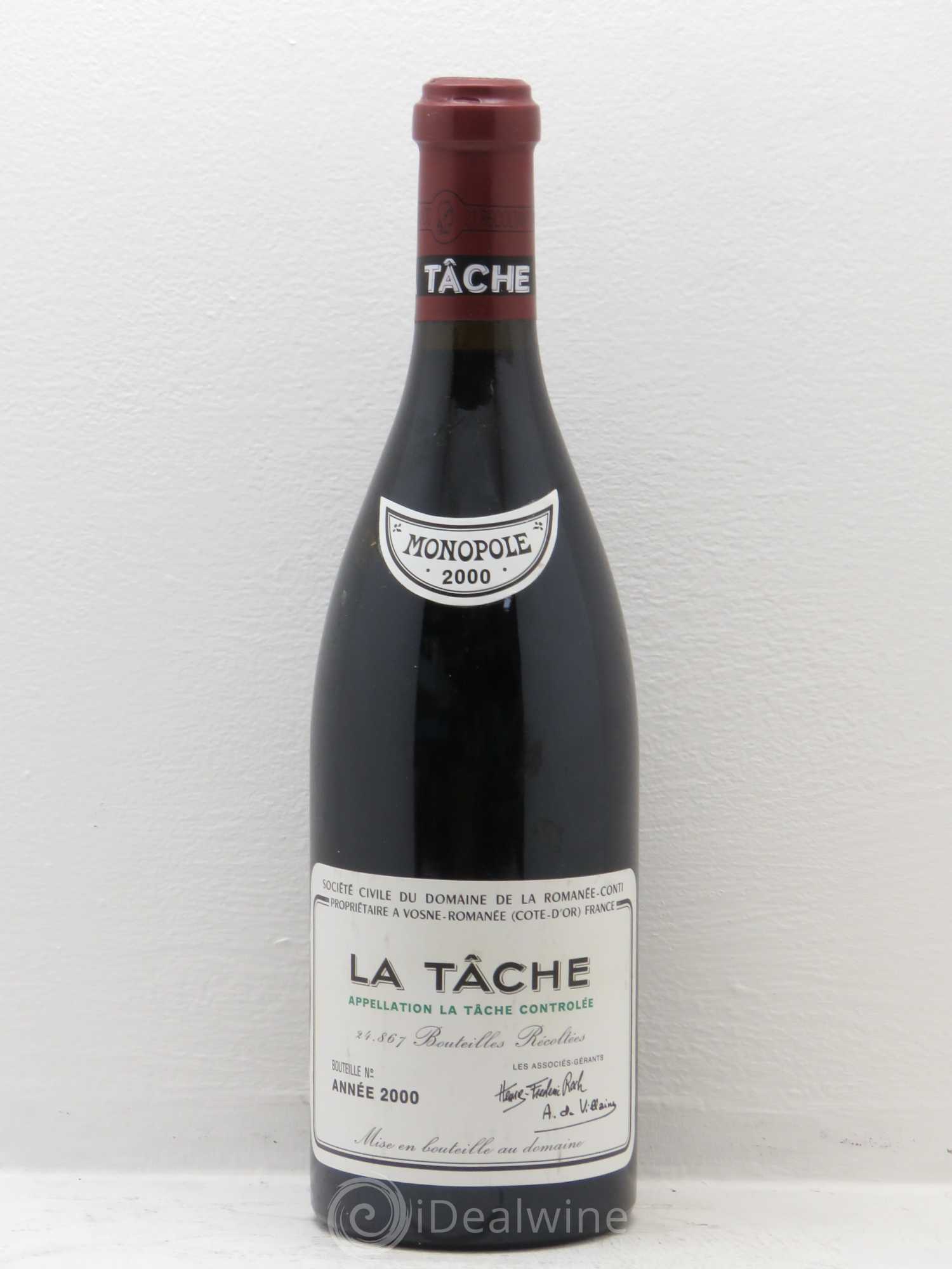 La Tâche Grand Cru Domaine de la Romanée-Conti 2000 - Lot de 1 bouteille - 0