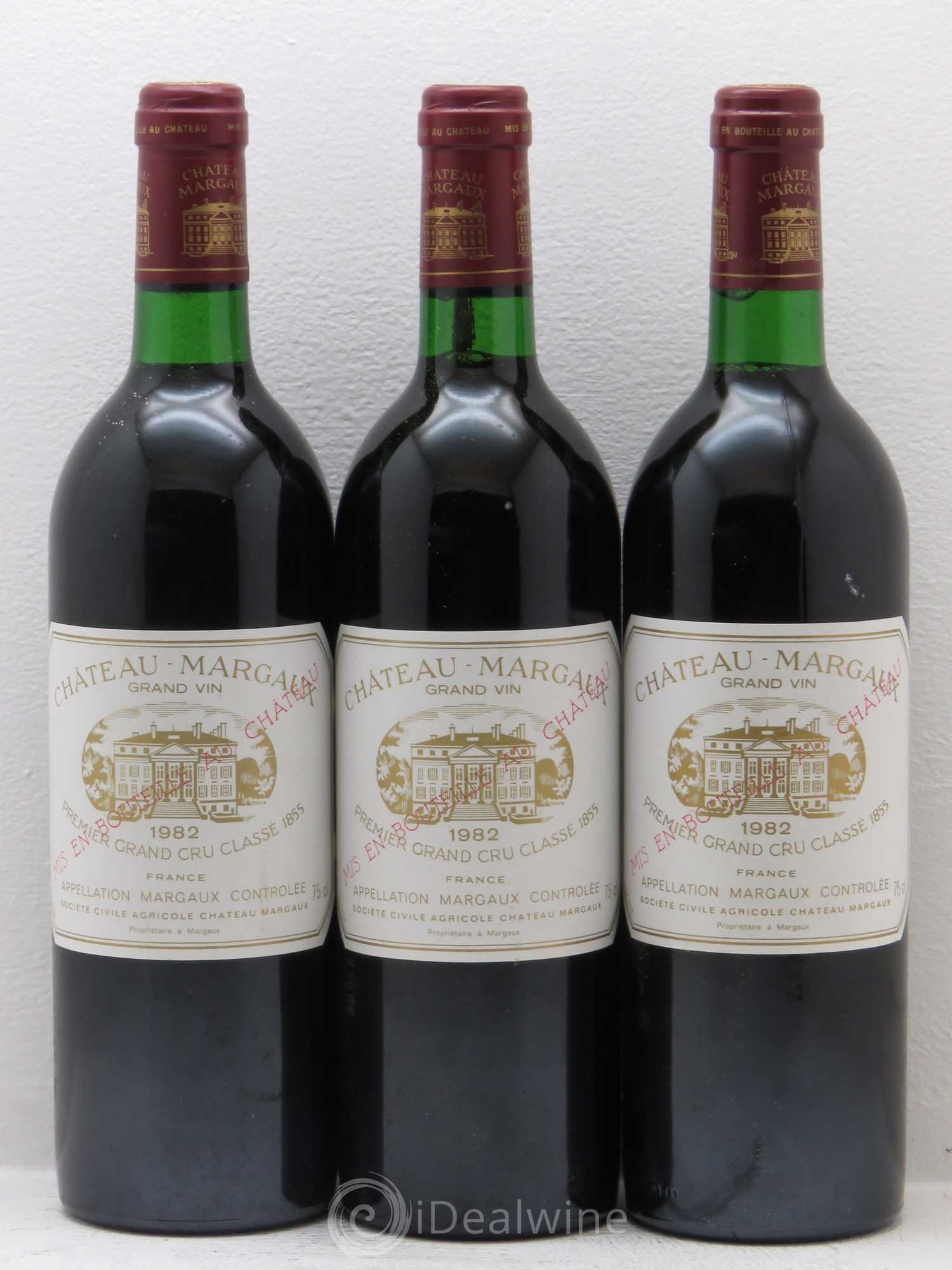 Château Margaux 1er Grand Cru Classé 1982 - Lot de 3 bouteilles - 0