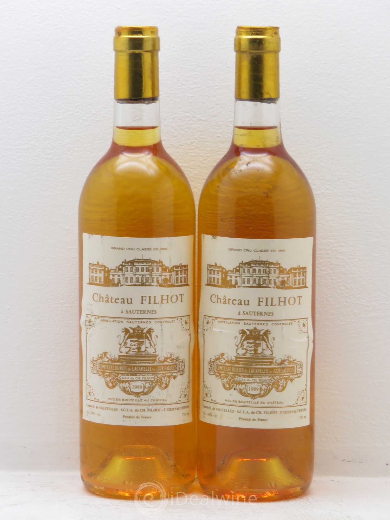 Château Filhot 2ème Grand Cru Classé 1989 - Lotto di 2 bottiglie - 0