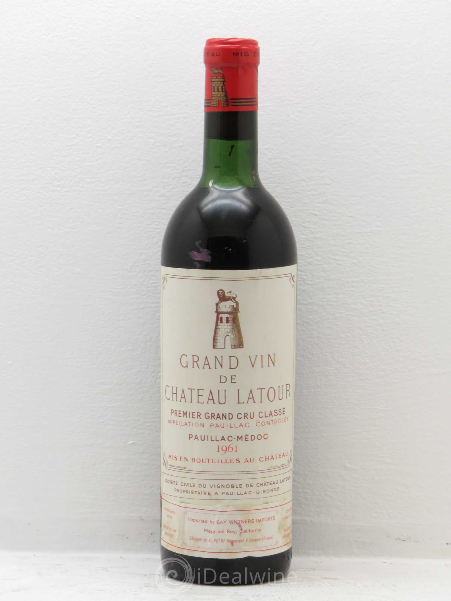 Château Latour 1er Grand Cru Classé 1961 - Lot de 1 bouteille - 0