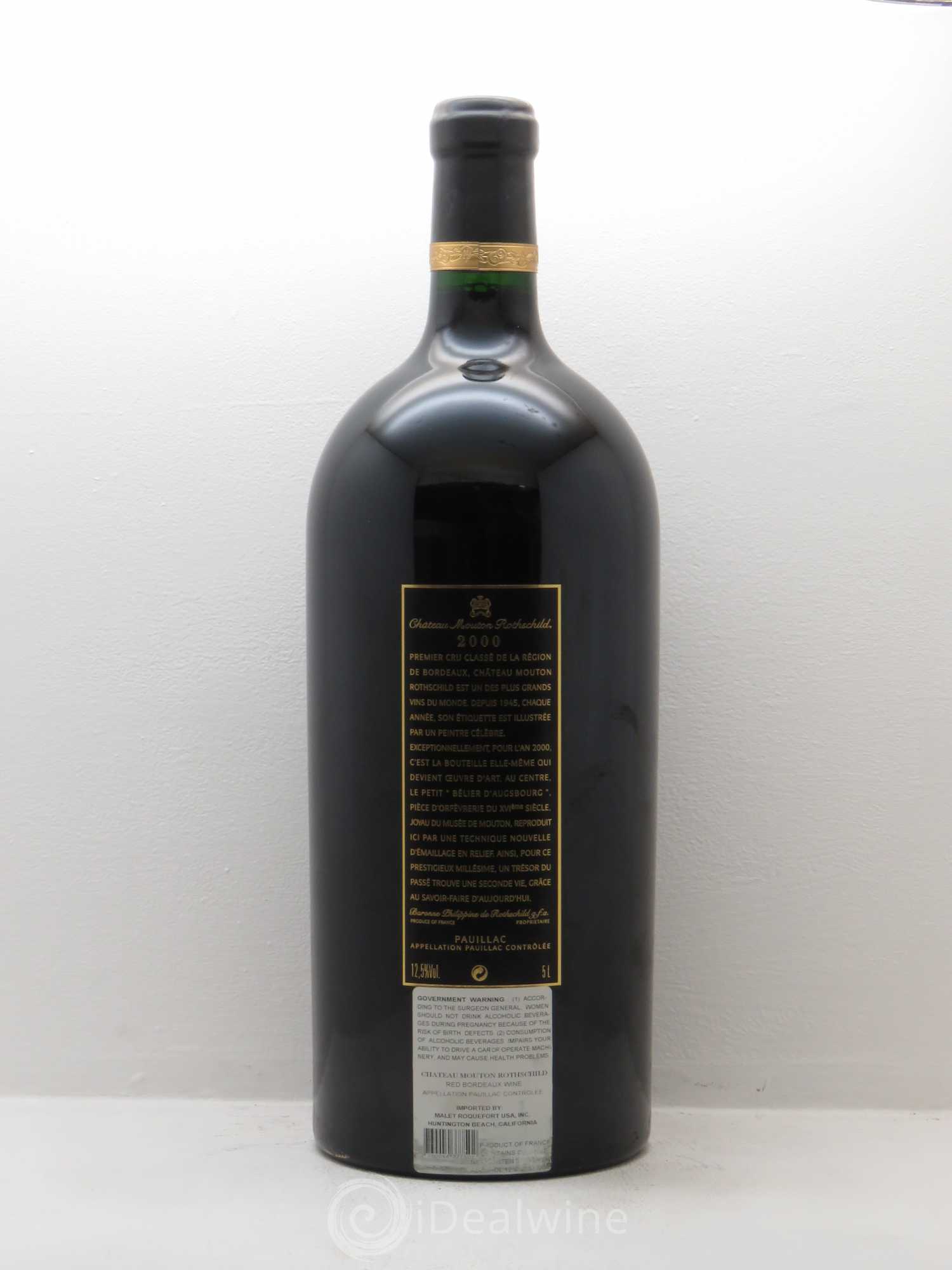 Château Mouton Rothschild 1er Grand Cru Classé 2000 - Lot de 1 jeroboam - 1