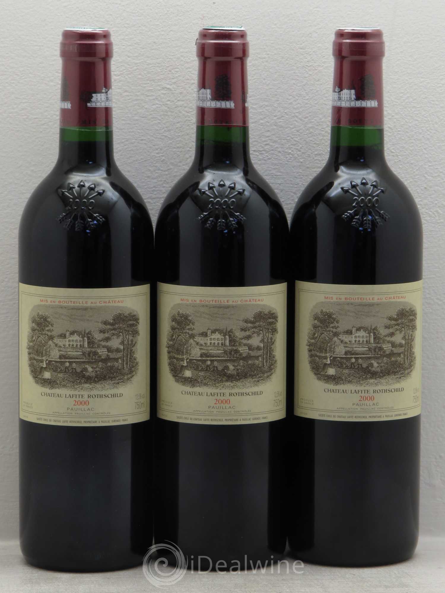 Château Lafite Rothschild 1er Grand Cru Classé 2000 - Lot de 3 bouteilles - 0