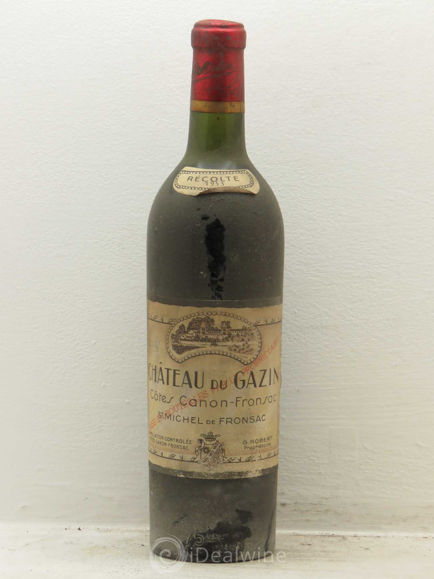 Canon-Fronsac Chateau du gazin 1953 - Posten von 1 Flasche - 0