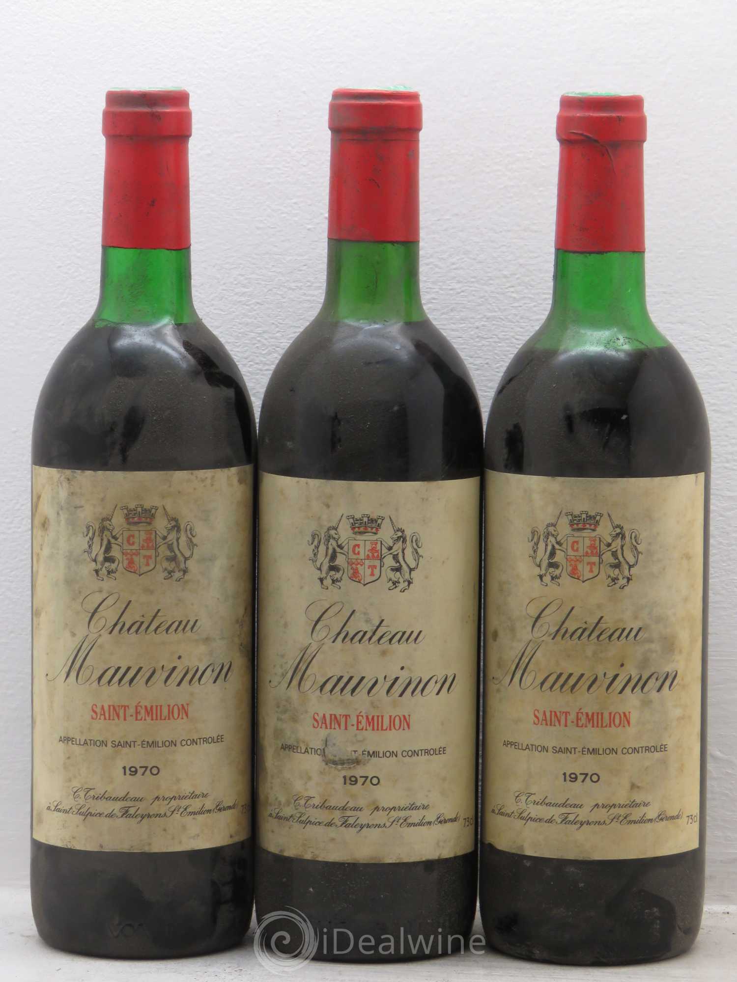 Saint-Émilion Mauvignon 1970 - Lot de 3 bouteilles - 0