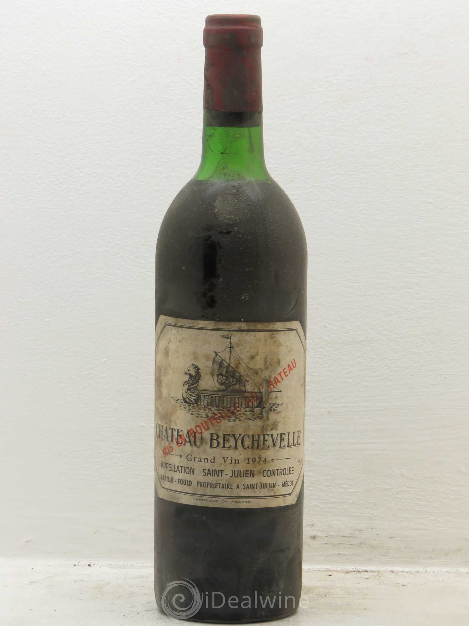 Château Beychevelle 4ème Grand Cru Classé 1974 - Lot de 1 bouteille - 0