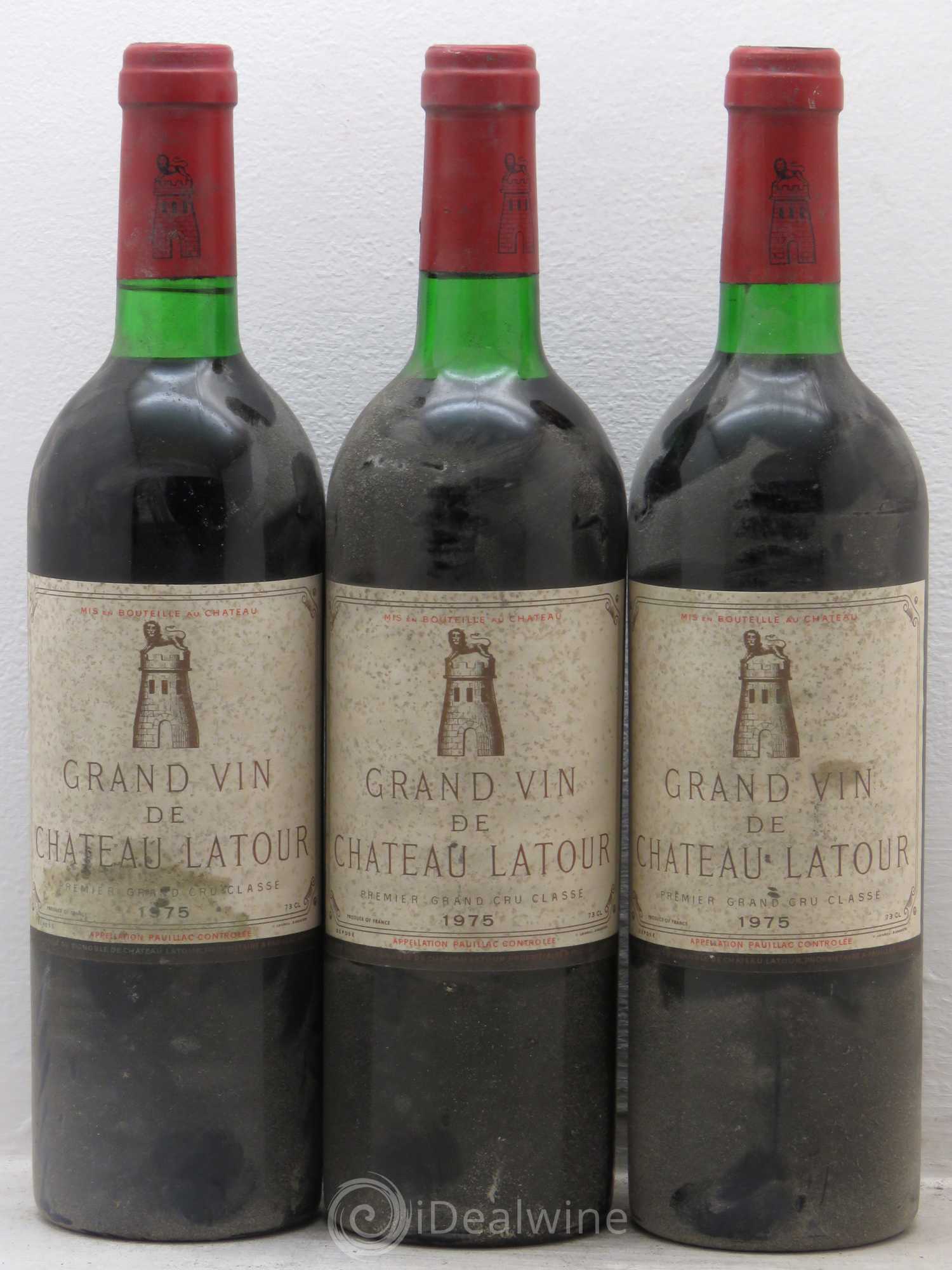 Château Latour 1er Grand Cru Classé 1975 - Lot de 3 bouteilles - 0