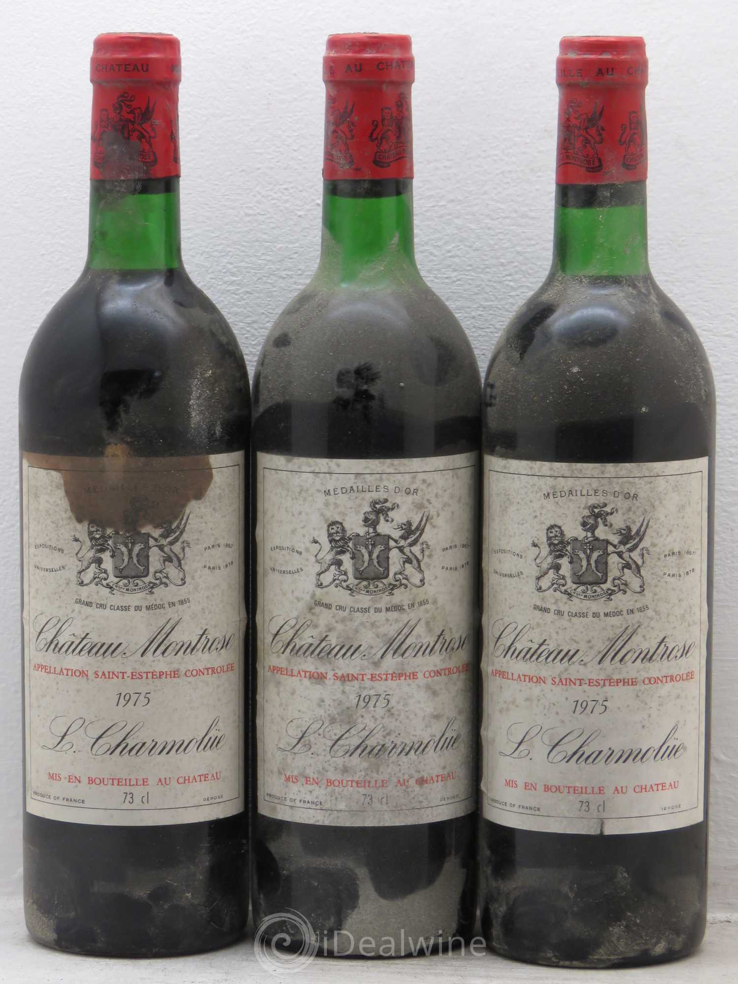 Château Montrose 2ème Grand Cru Classé 1975 - Lot de 3 bouteilles - 0