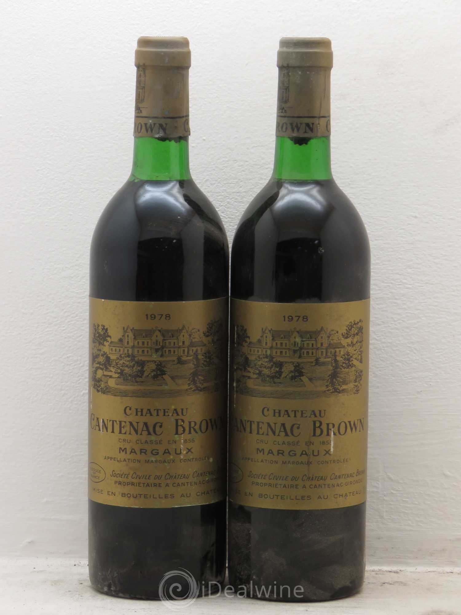 Château Cantenac Brown 3ème Grand Cru Classé 1978 - Lot de 2 bouteilles - 0