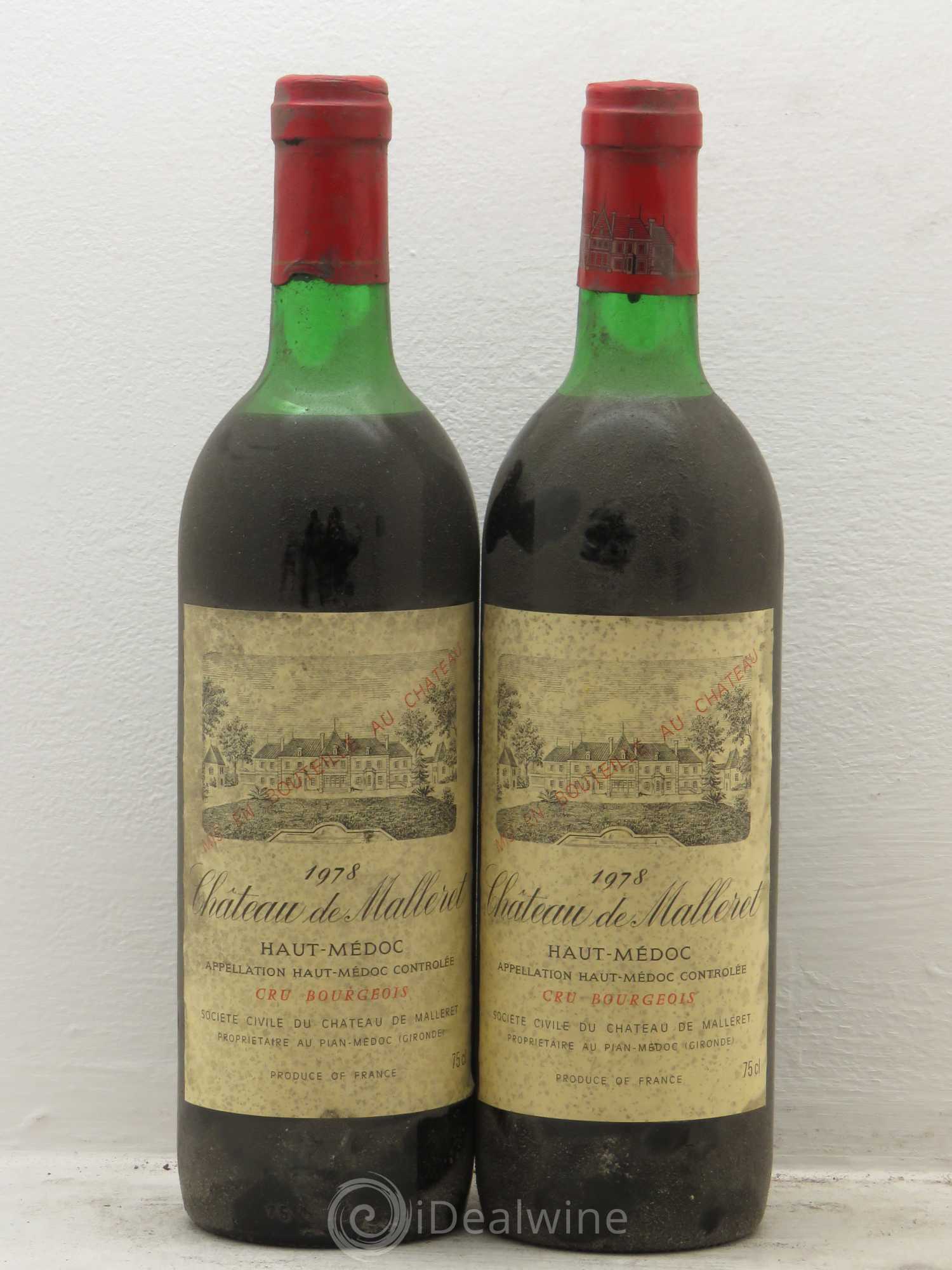 Château de Malleret Cru Bourgeois 1978 - Lot de 2 bouteilles - 0