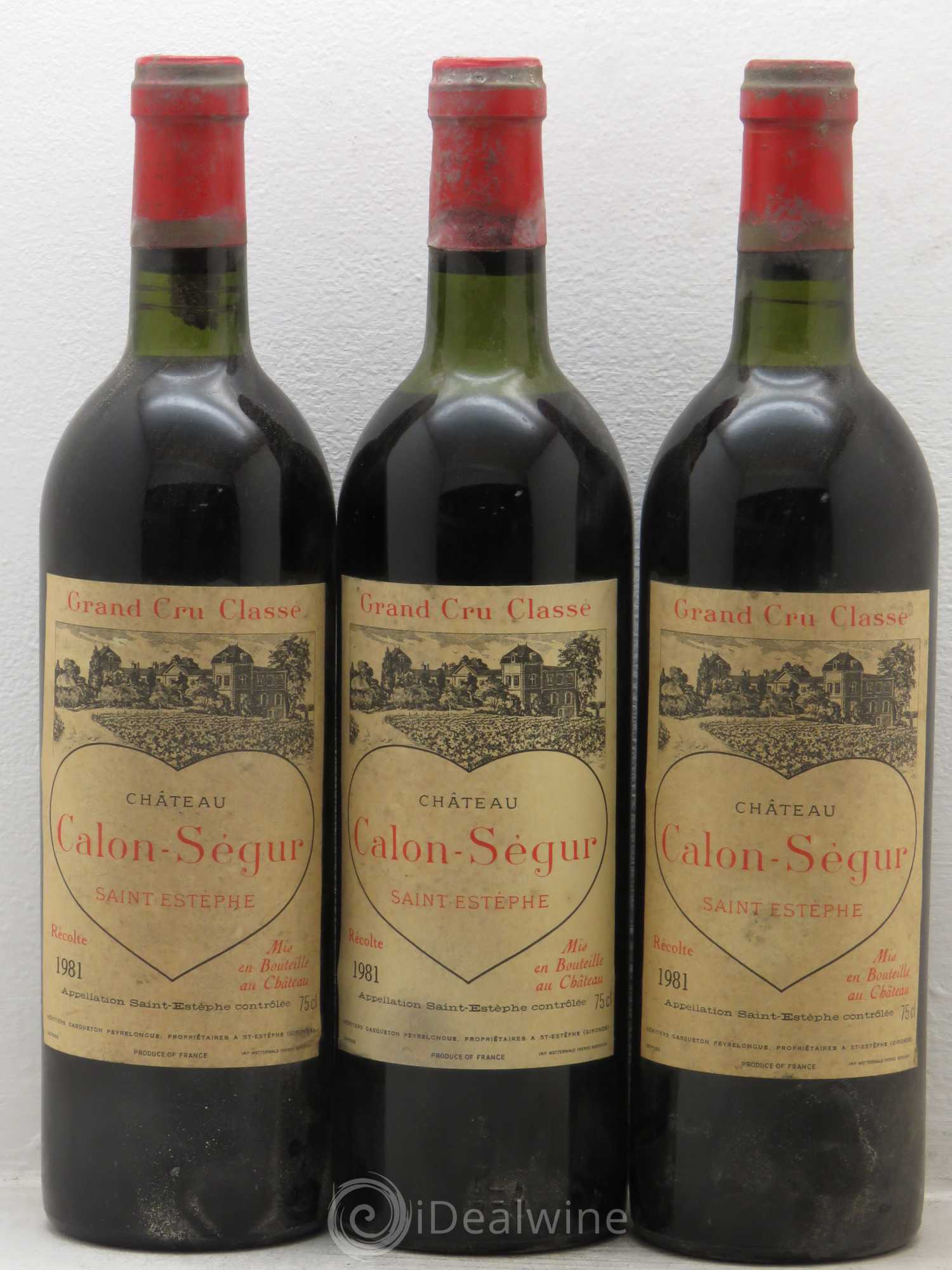 Château Calon Ségur 3ème Grand Cru Classé 1981 - Lot de 3 bouteilles - 0