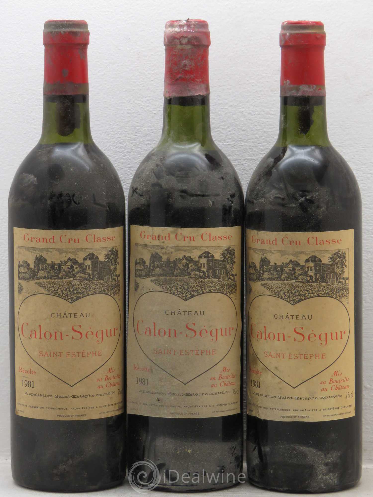 Château Calon Ségur 3ème Grand Cru Classé 1981 - Lot de 3 bouteilles - 0