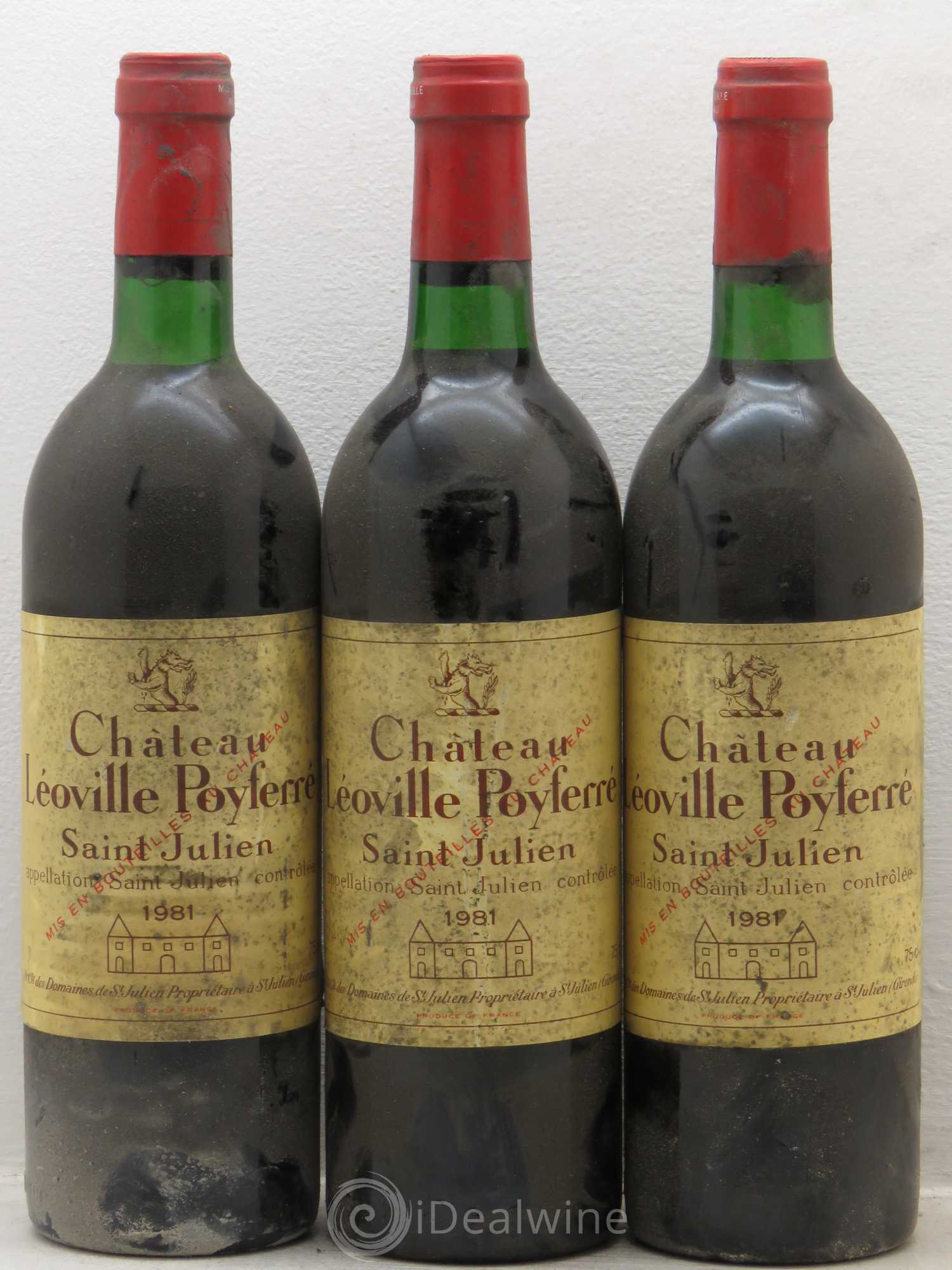 Château Léoville Poyferré 2ème Grand Cru Classé 1981 - Lot de 3 bouteilles - 0