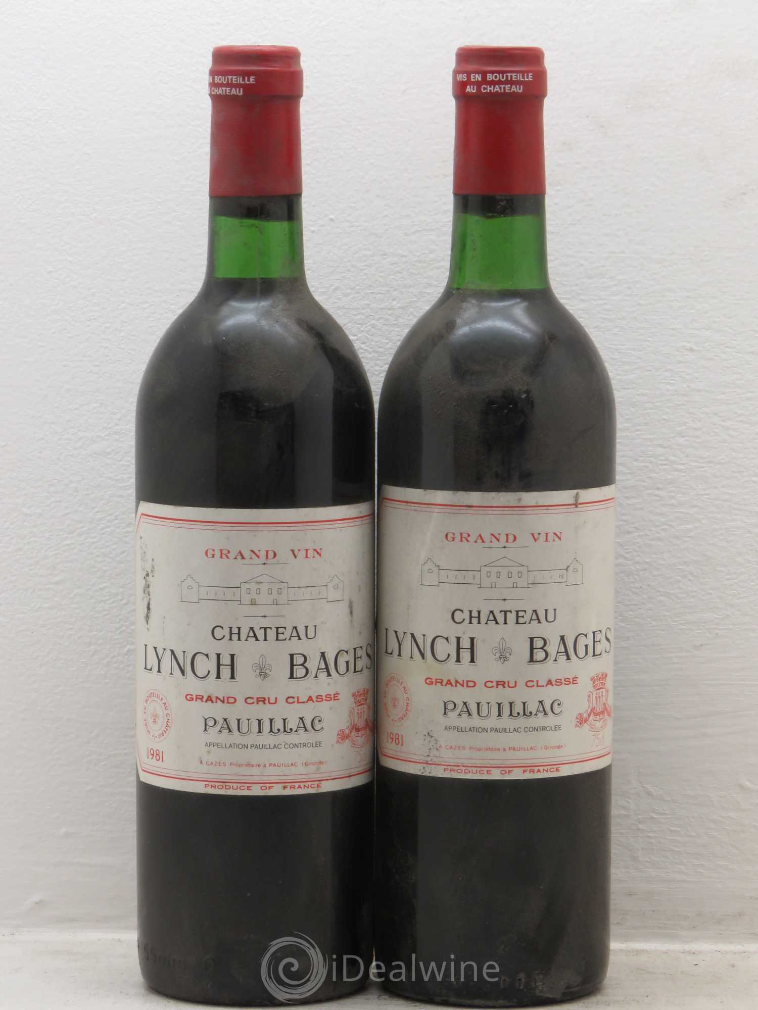 Château Lynch Bages 5ème Grand Cru Classé 1981 - Lot de 2 bouteilles - 0