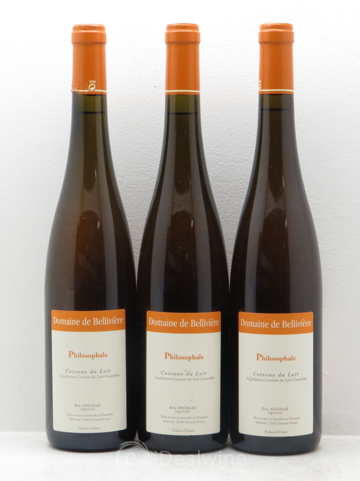 Coteaux du Loir Moelleux Philosophale Domaine de Bellivière 2010 - Posten von 3 Flaschen - 0