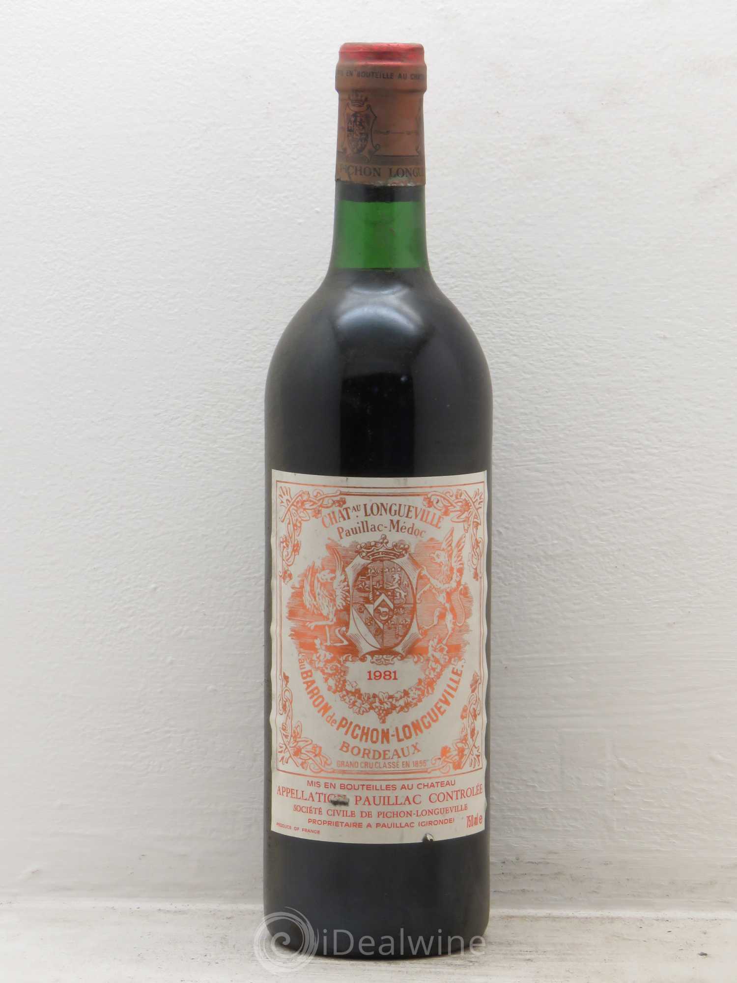 Pichon Longueville Baron 2ème Grand Cru Classé 1981 - Lot de 1 bouteille - 0