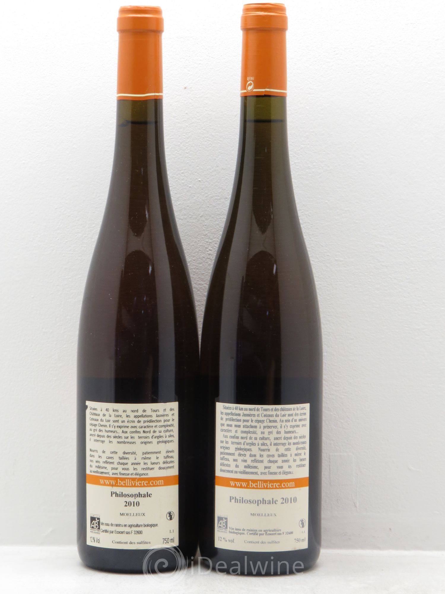 Coteaux du Loir Moelleux Philosophale Domaine de Bellivière 2010 - Posten von 2 Flaschen - 1