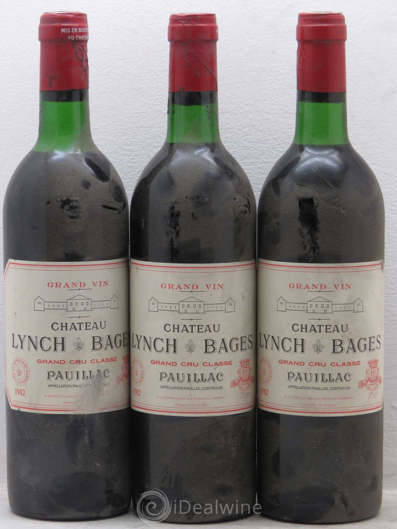 Château Lynch Bages 5ème Grand Cru Classé 1982 - Lot de 3 bouteilles - 0