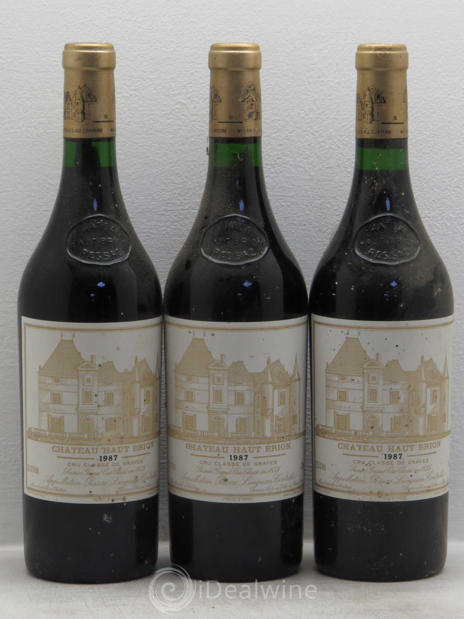 Château Haut Brion 1er Grand Cru Classé 1987 - Lot de 3 bouteilles - 0