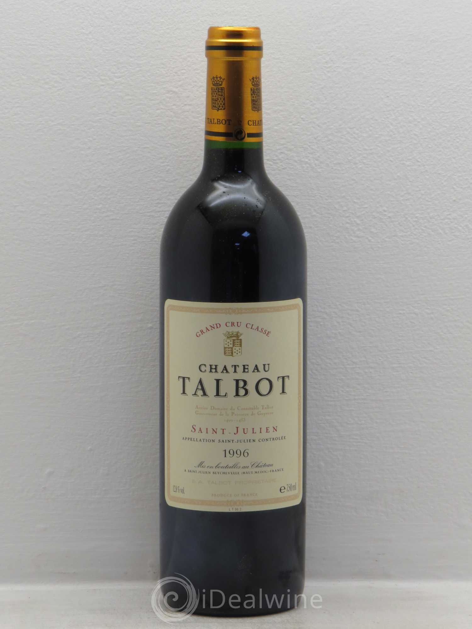 Château Talbot 4ème Grand Cru Classé 1996 - Lot de 6 bouteilles - 0